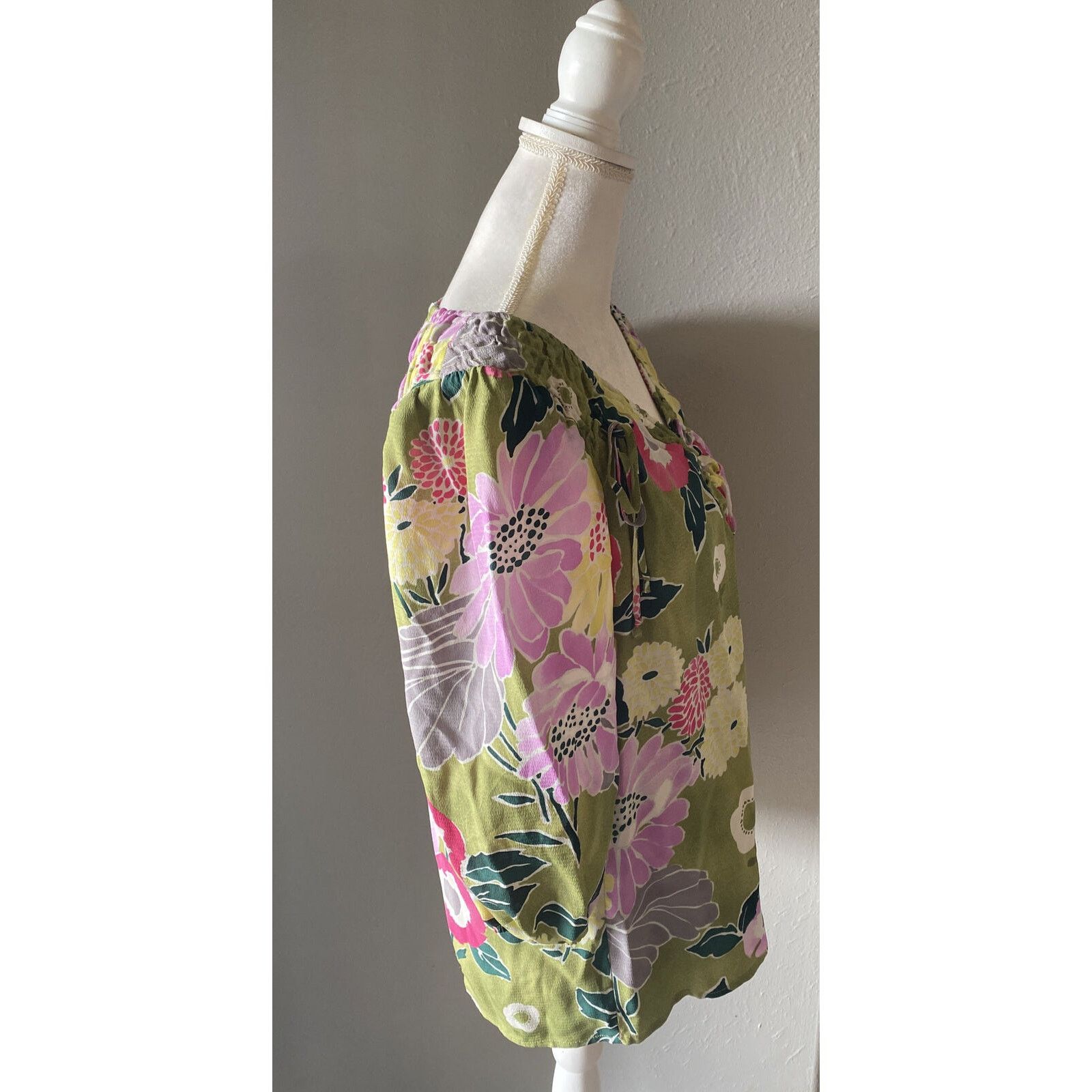 Anthropologie Leifsdottir Anthropologie Floral Patchwork Silk Blouse 6 Size M / US 6-8 / IT 42-44 - 5 Thumbnail