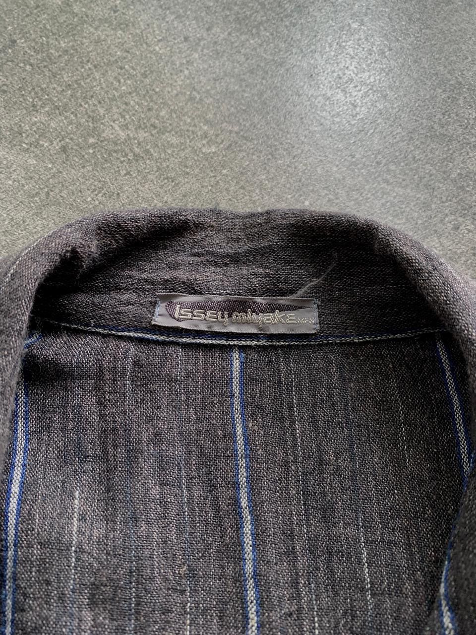 Issey Miyake FREE TAX! 90s Linen Relaxed Striped Shirt Size US L / EU 52-54 / 3 - 6 Thumbnail