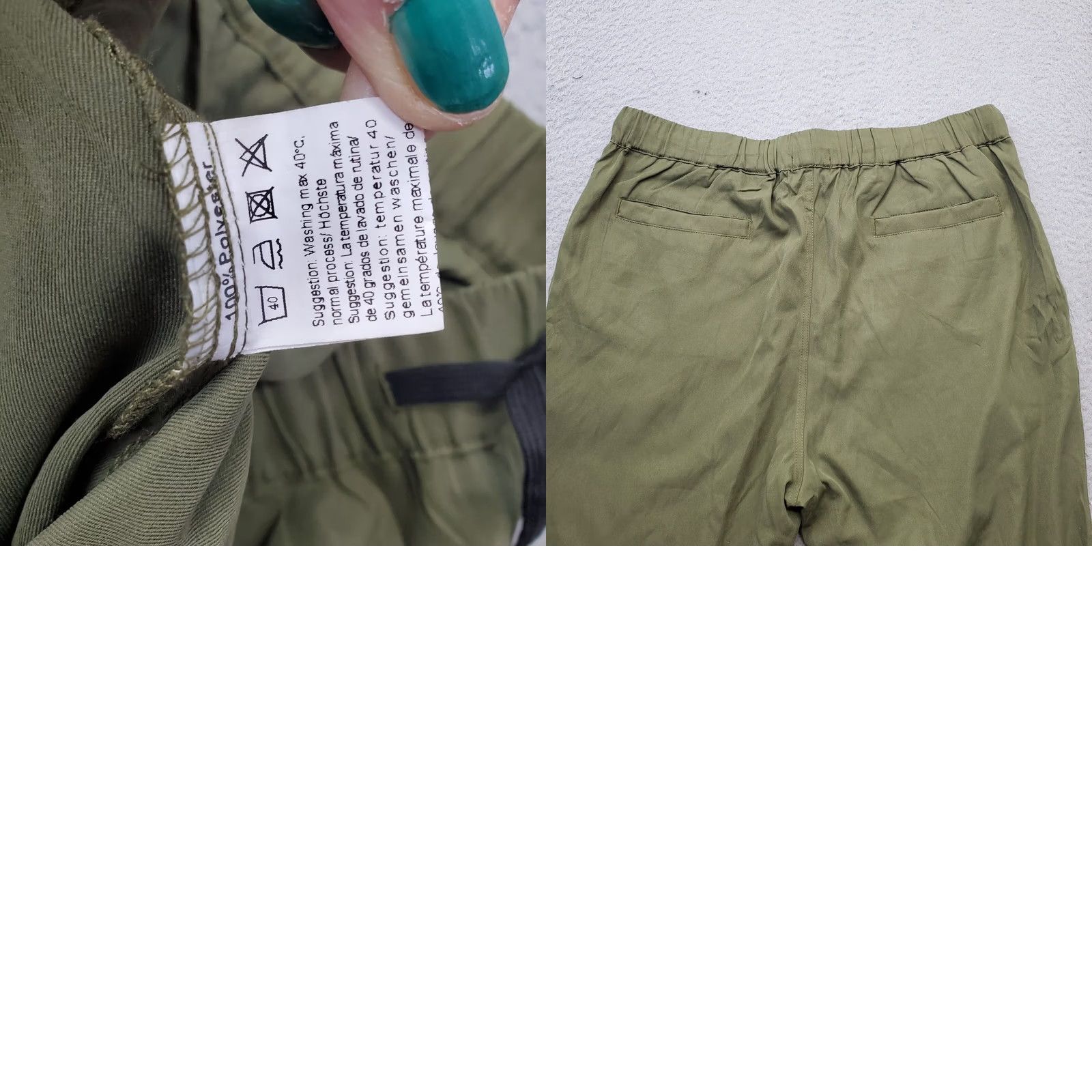 Vintage Coofandy Mens XL Green Solid Regular Fit Joggers Pants Slash Pockets Drawstring Size US 36 / EU 52 - 8 Thumbnail