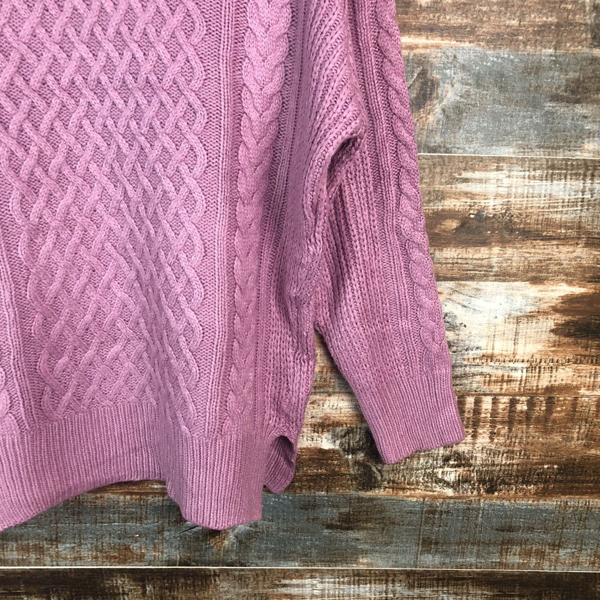 Homespun Knitwear × Japanese Brand American Holic Pink cable Knitwear #A1889 Size M / US 6-8 / IT 42-44 - 8 Thumbnail
