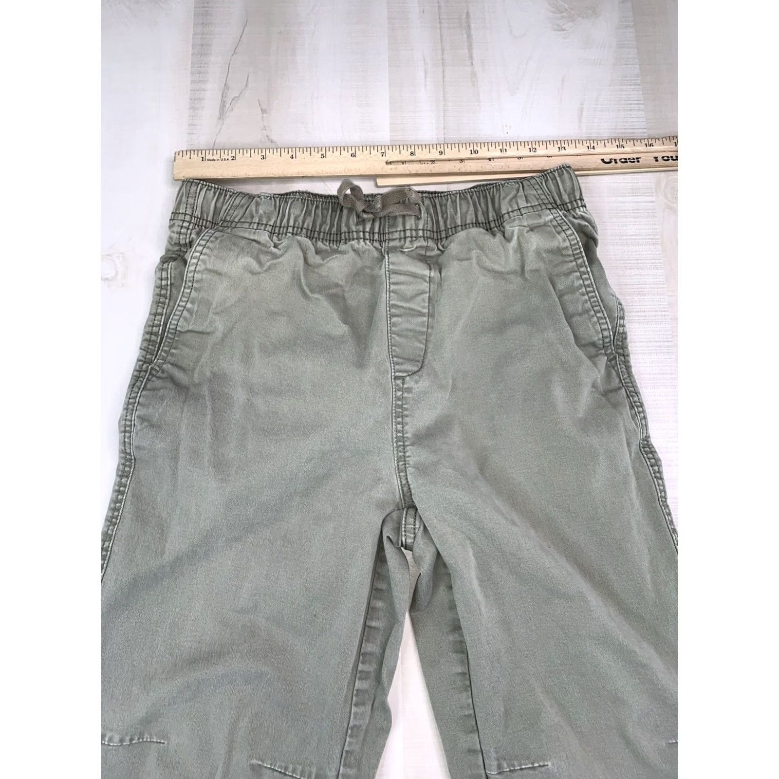 Vintage No Boundaries Faded Green Canvas Slim Fit Drawstring Pull On Joggers XS Mens Joggers XS Green Solid Outdoor Activewear Size US 27 - 3 Thumbnail
