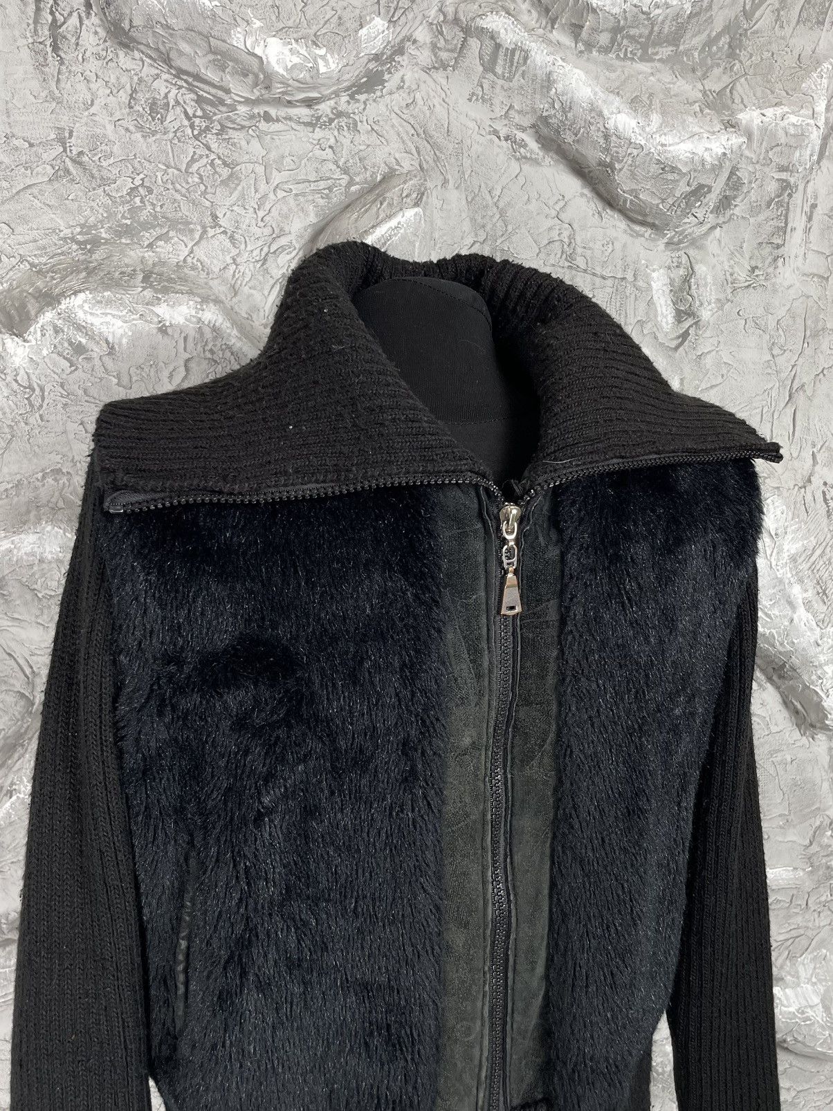 Hysteric Glamour × If Six Was Nine × Japanese Brand 2000s Y2K Fur Knit Zip Jacket Hysteric LGB Japanese Style Size US S / EU 44-46 / 1 - 5 Thumbnail