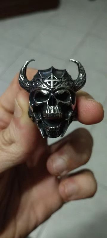 Jewelry Viking Warrior Skull Ring Streetwear Jewelry Fashion Gift Size ONE SIZE - 2 Thumbnail