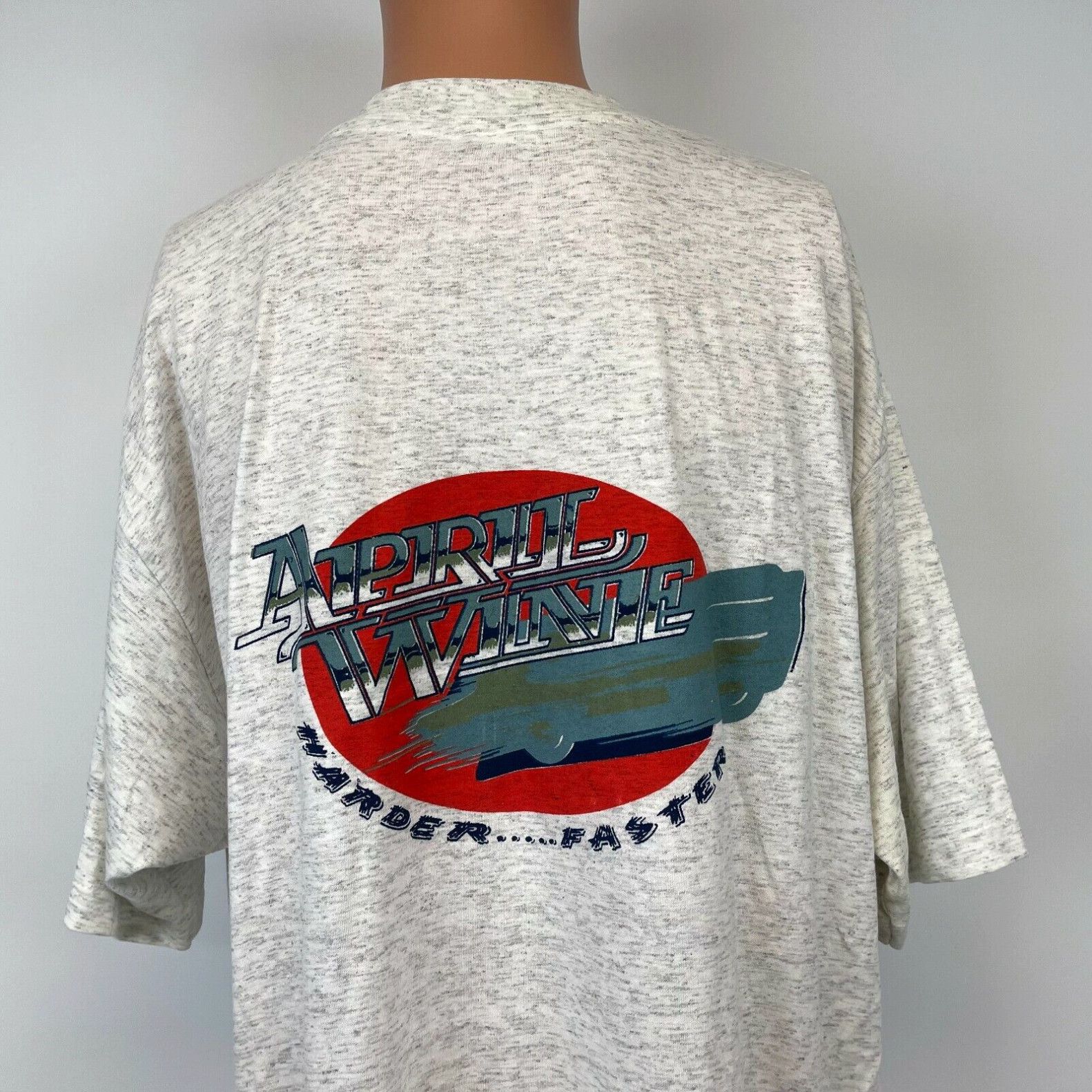 image of Vintage April Wine Harder Faster Single Stitch T Shirt VTG 80's Canadian Rock Band XL in White, Men