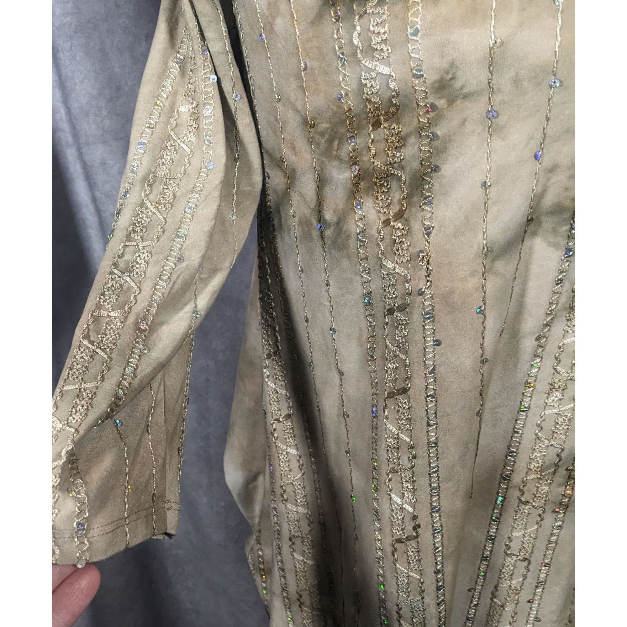 Other Sami & Jo Bohemian Tan Tie Dye Embroidered Sequin Tunic Size Size M / US 6-8 / IT 42-44 - 9 Thumbnail