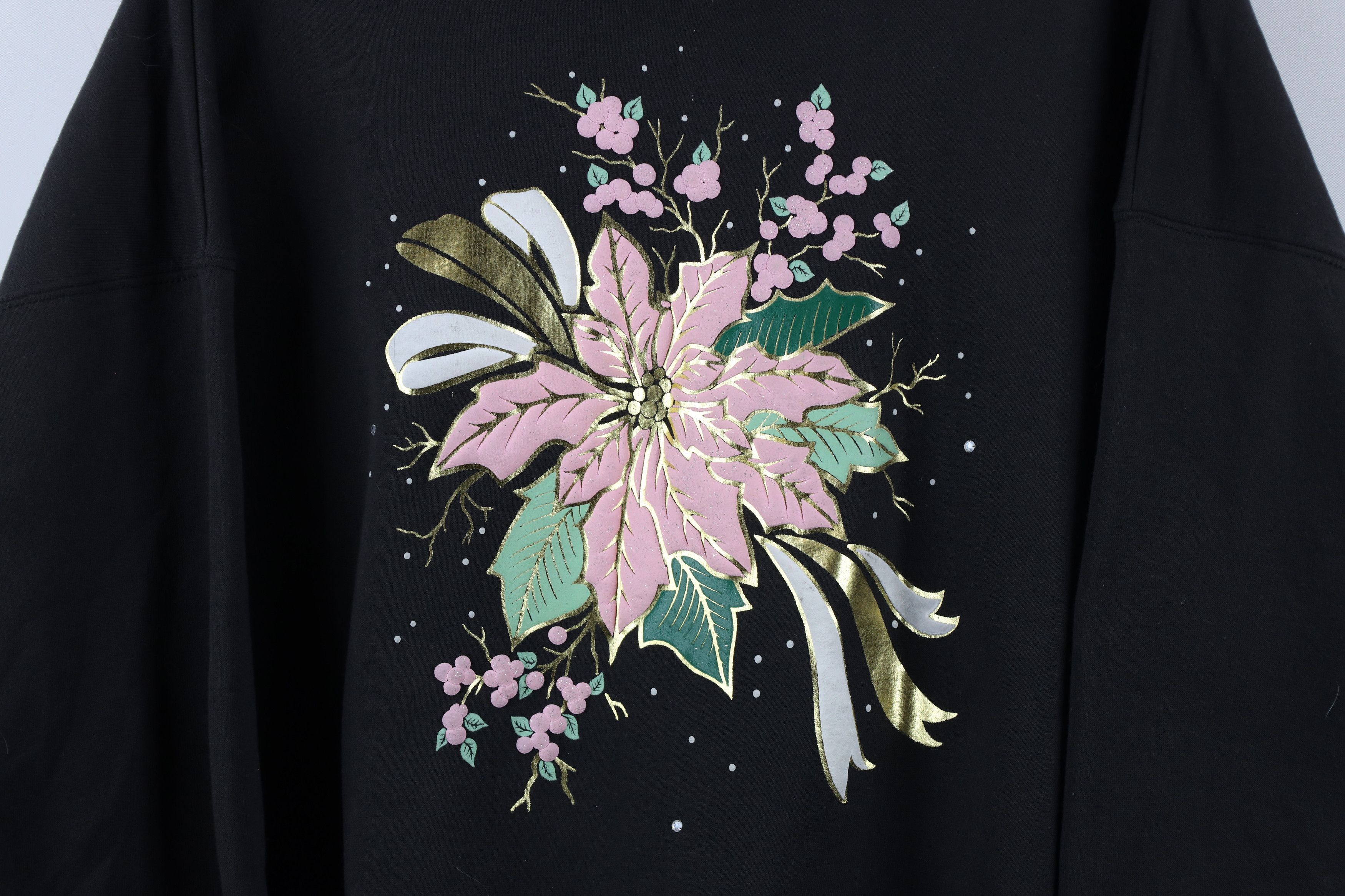 Vintage Vintage 90s Streetwear Faded Christmas Mistletoe Sweatshirt Size XL / US 12-14 / IT 48-50 - 4 Thumbnail