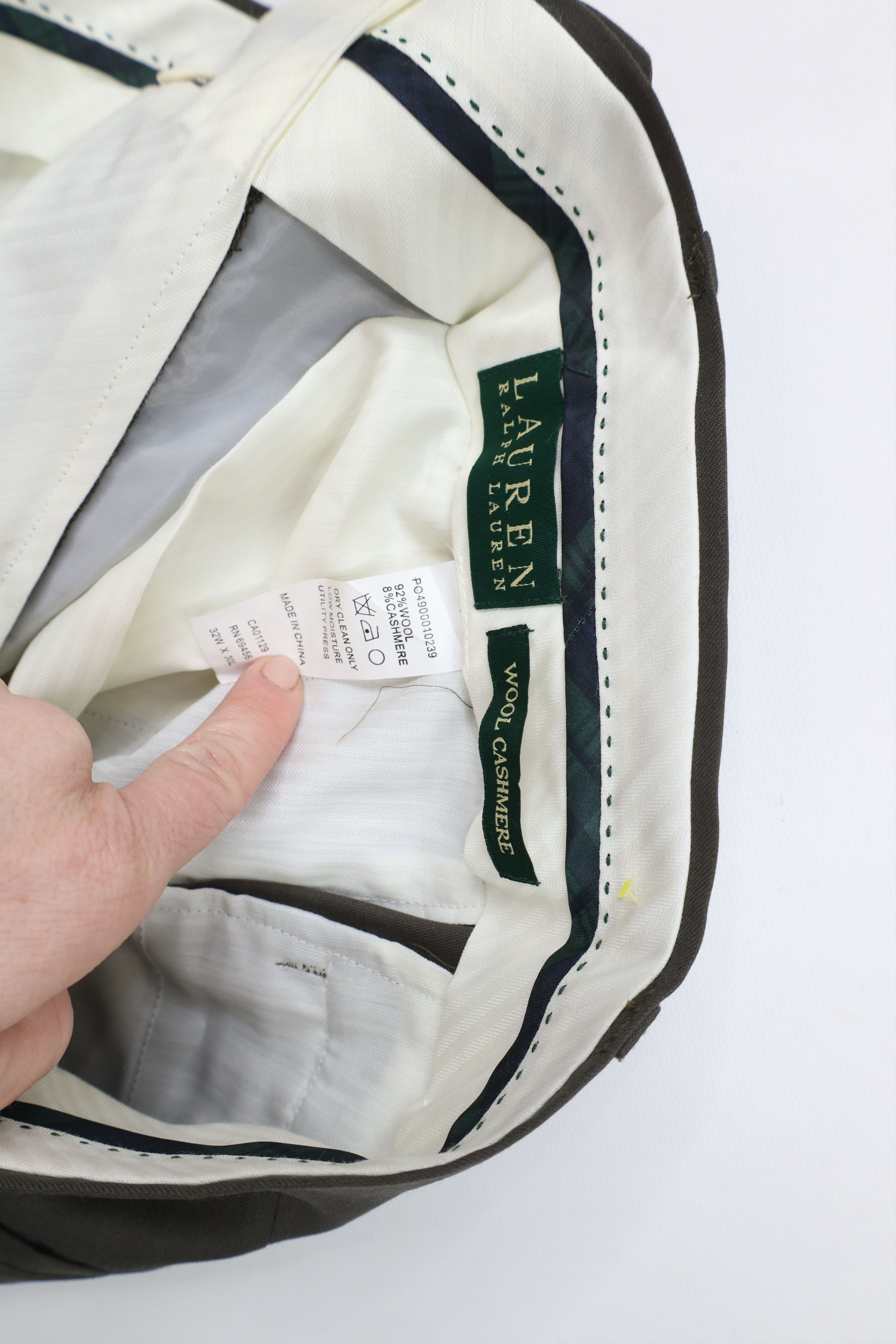 Ralph Lauren Vintage 90s Ralph Lauren Cashmere Wide Leg Chino Pants Green Size US 32 / EU 48 - 6 Thumbnail