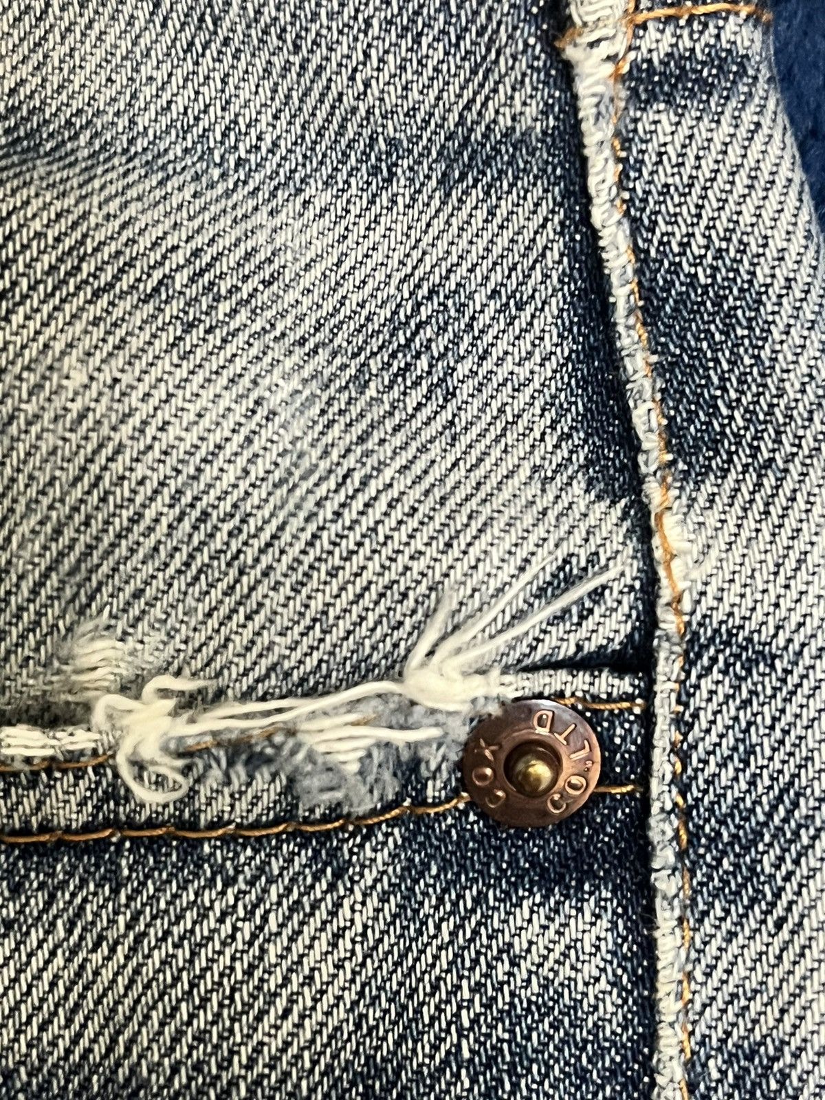 George Cox Japanese Cox Distressed Denim Size US 32 / EU 48 - 14 Thumbnail