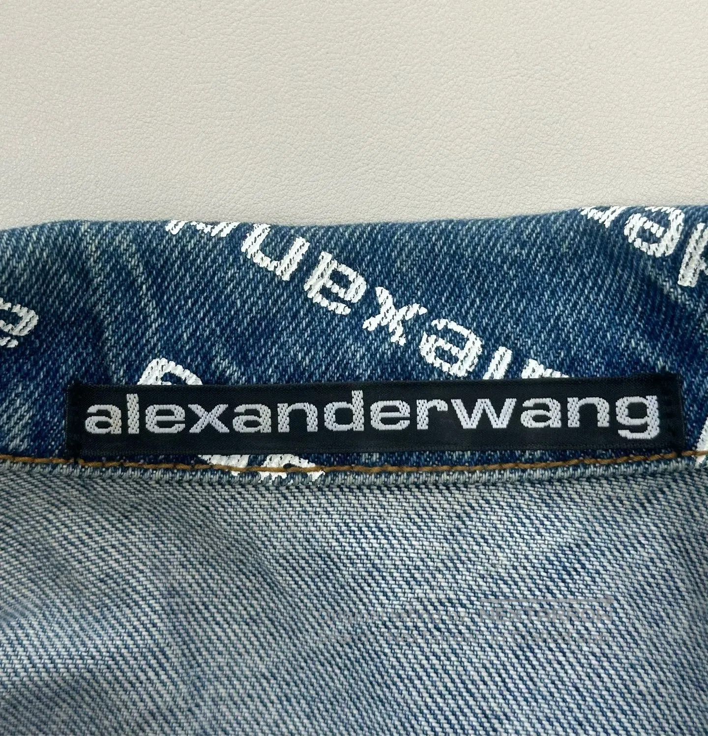 Alexander Wang Alexander Wang Blue Barrage Full Print Logo Denim Jacket| Size US S / EU 44-46 / 1 - 4 Thumbnail