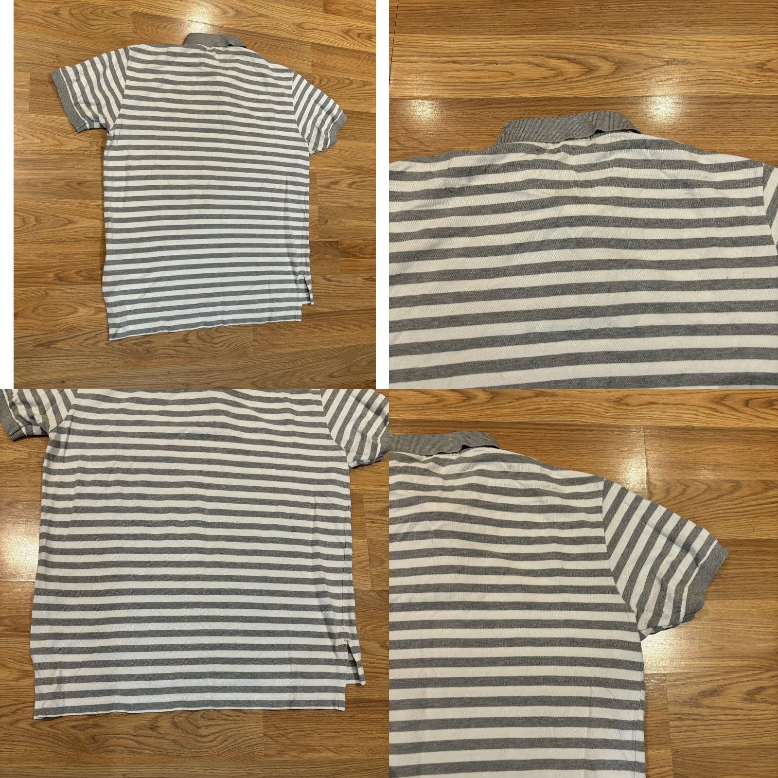Polo Ralph Lauren Polo Ralph Lauren Shirt Gray Striped Polo Short Sleeve Collared Preppy Mens Sz L Size US L / EU 52-54 / 3 - 8 Thumbnail