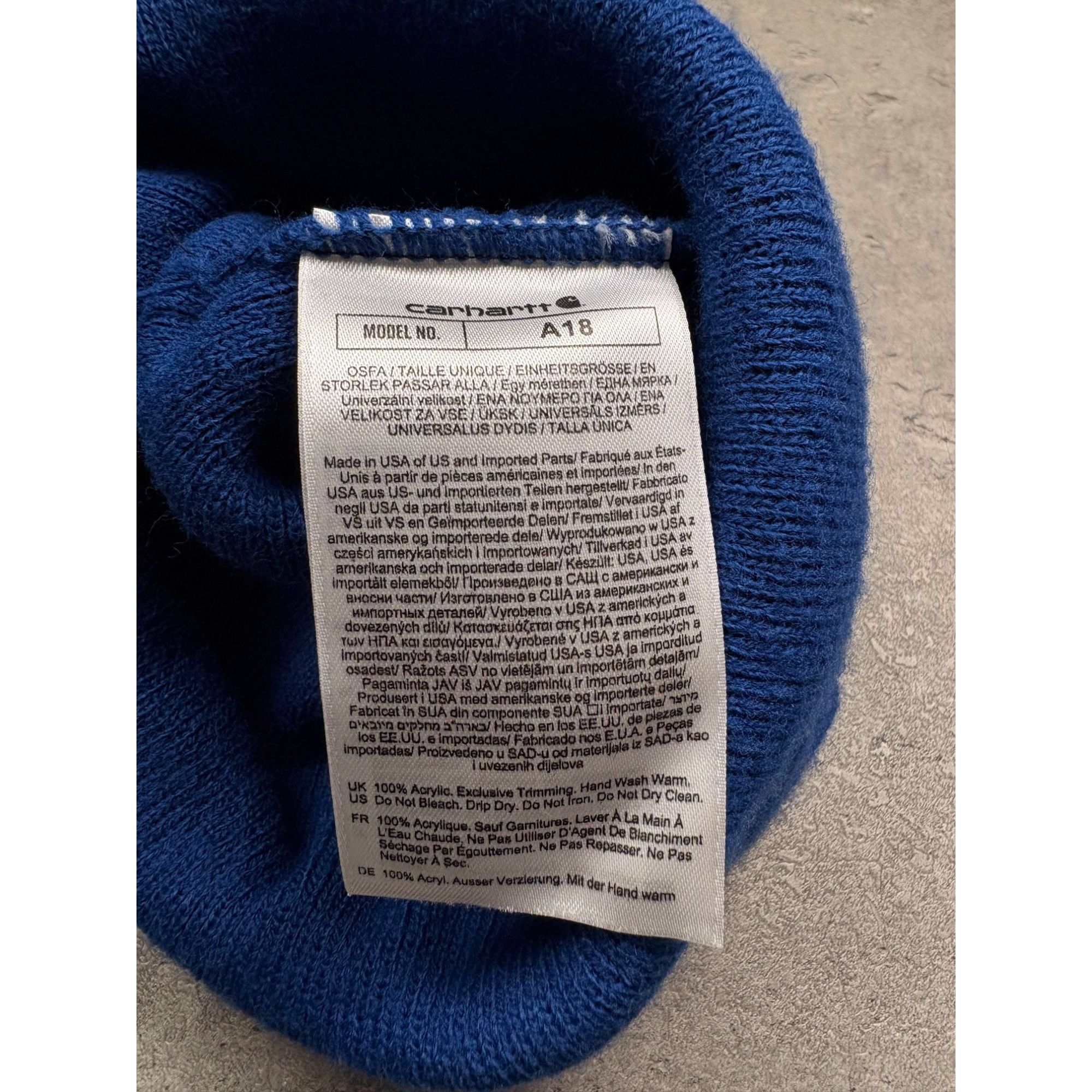 Carhartt Carhartt Acrylic Watch Hat A18 In Bright Blue Size ONE SIZE - 4 Thumbnail