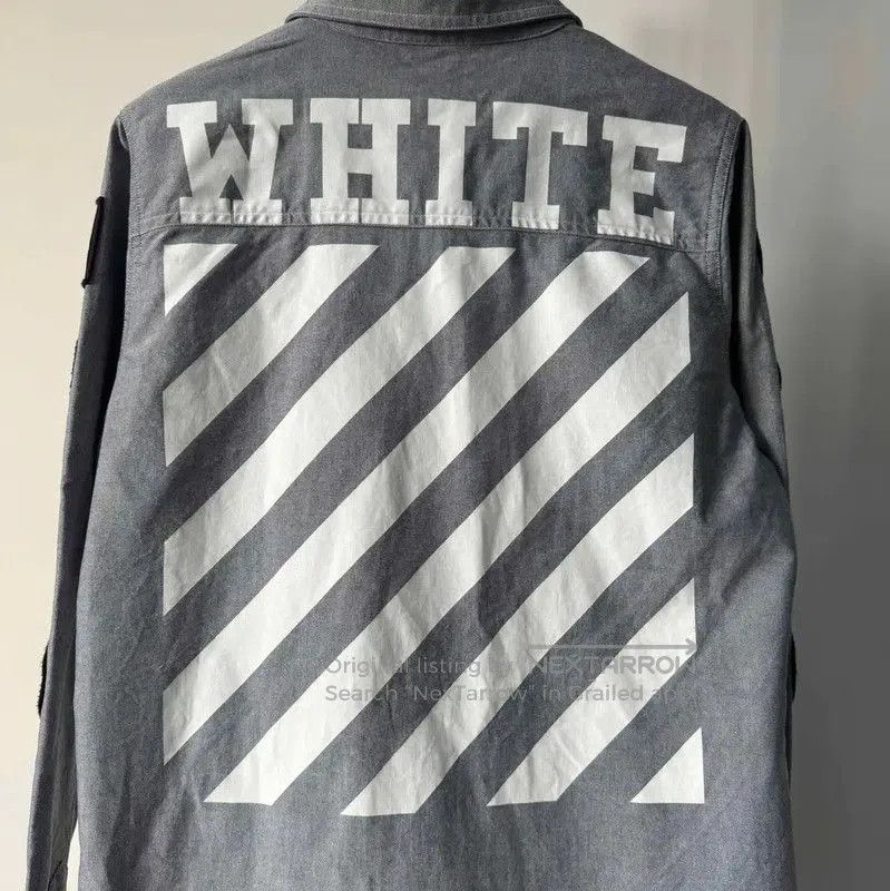 Off-White Off-White Grey Long Sleeve Cotton Shirt . Size US XXS / EU 40 - 6 Thumbnail