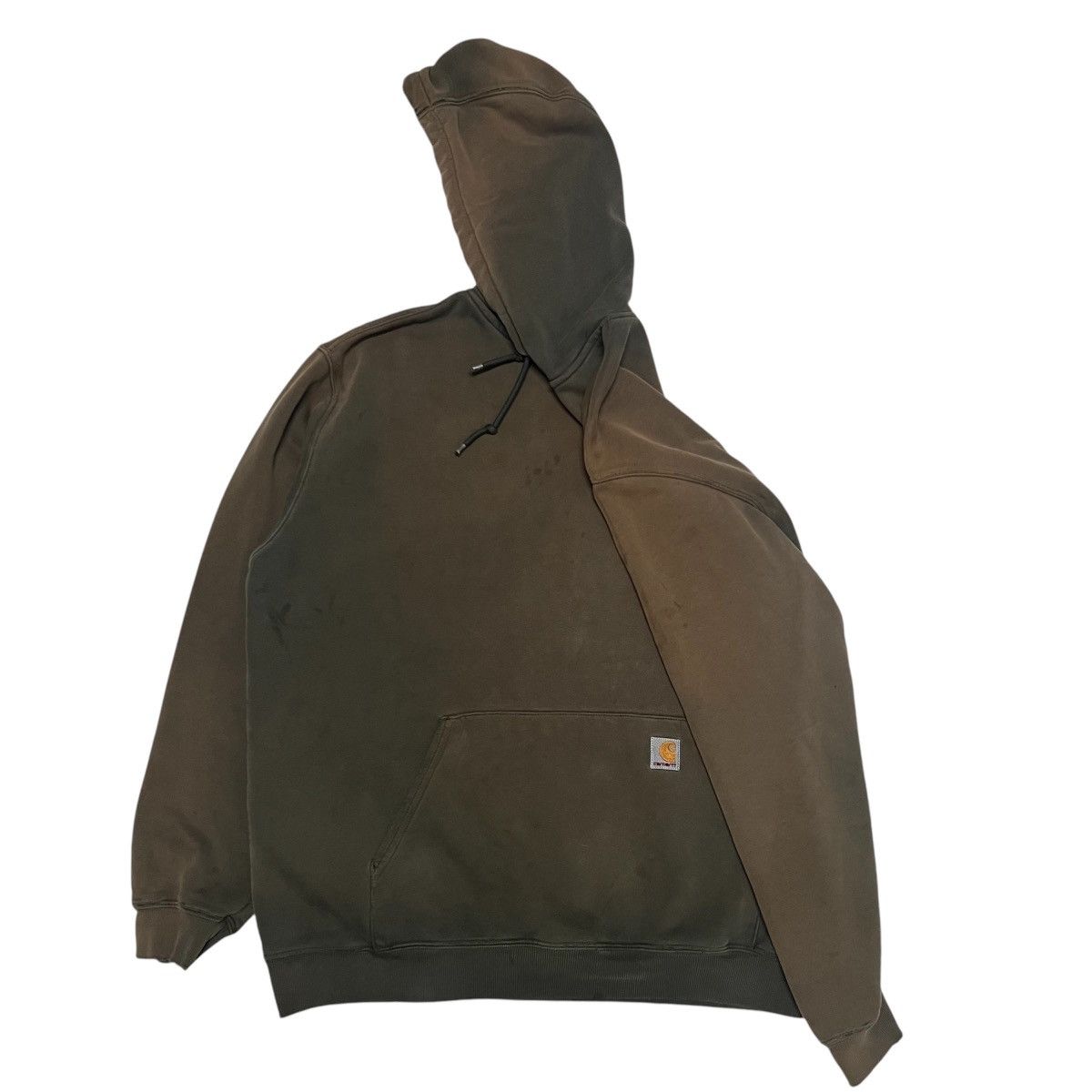 Carhartt Vintage 1990S Sun Faded Thrashed Olive Green Carhartt Hoodie Size US XL / EU 56 / 4 - 4 Thumbnail