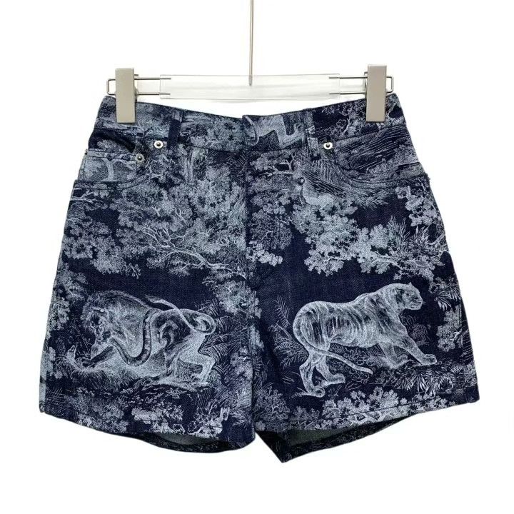Dior Dior Blue Jungle Animal Print Denim Shorts Size 34" / US 12 / IT 48 - 1 Thumbnail