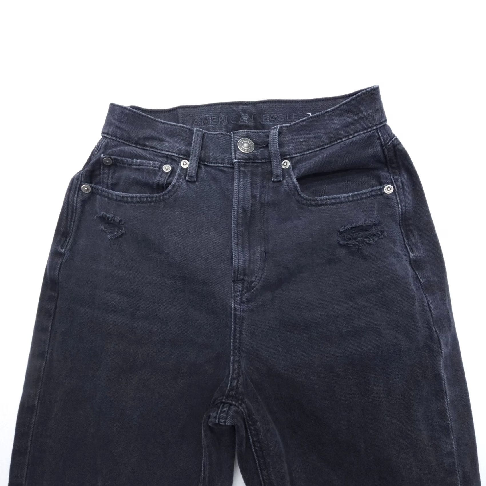 American Eagle Outfitters American Eagle Highest Rise Jeans Black 27" Inseam 90s Boyfriend Size 2 Denim Cotton Size 26" / US 2 / IT 38 - 3 Thumbnail