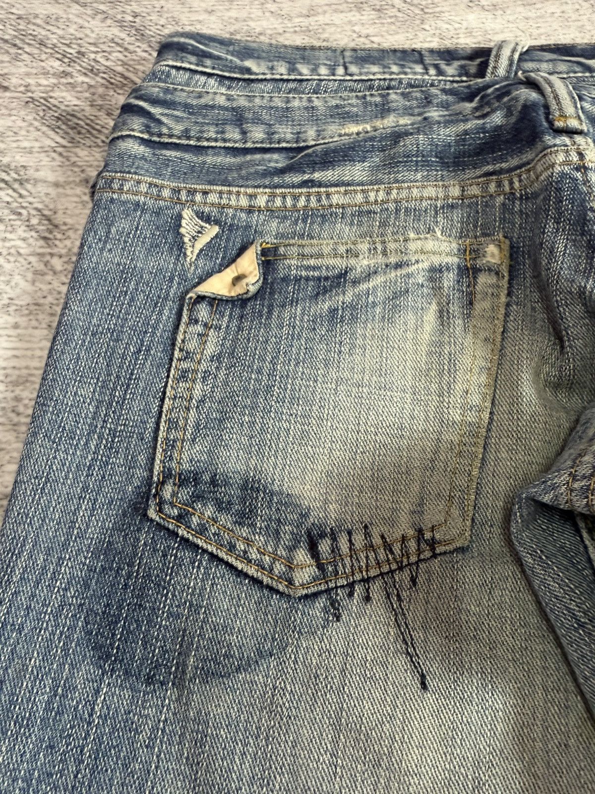 Hysteric Glamour × Japanese Brand Antgauge Japan Boro Distressed Newspaper Patch Jeans Size US 30 / EU 46 - 23 Thumbnail