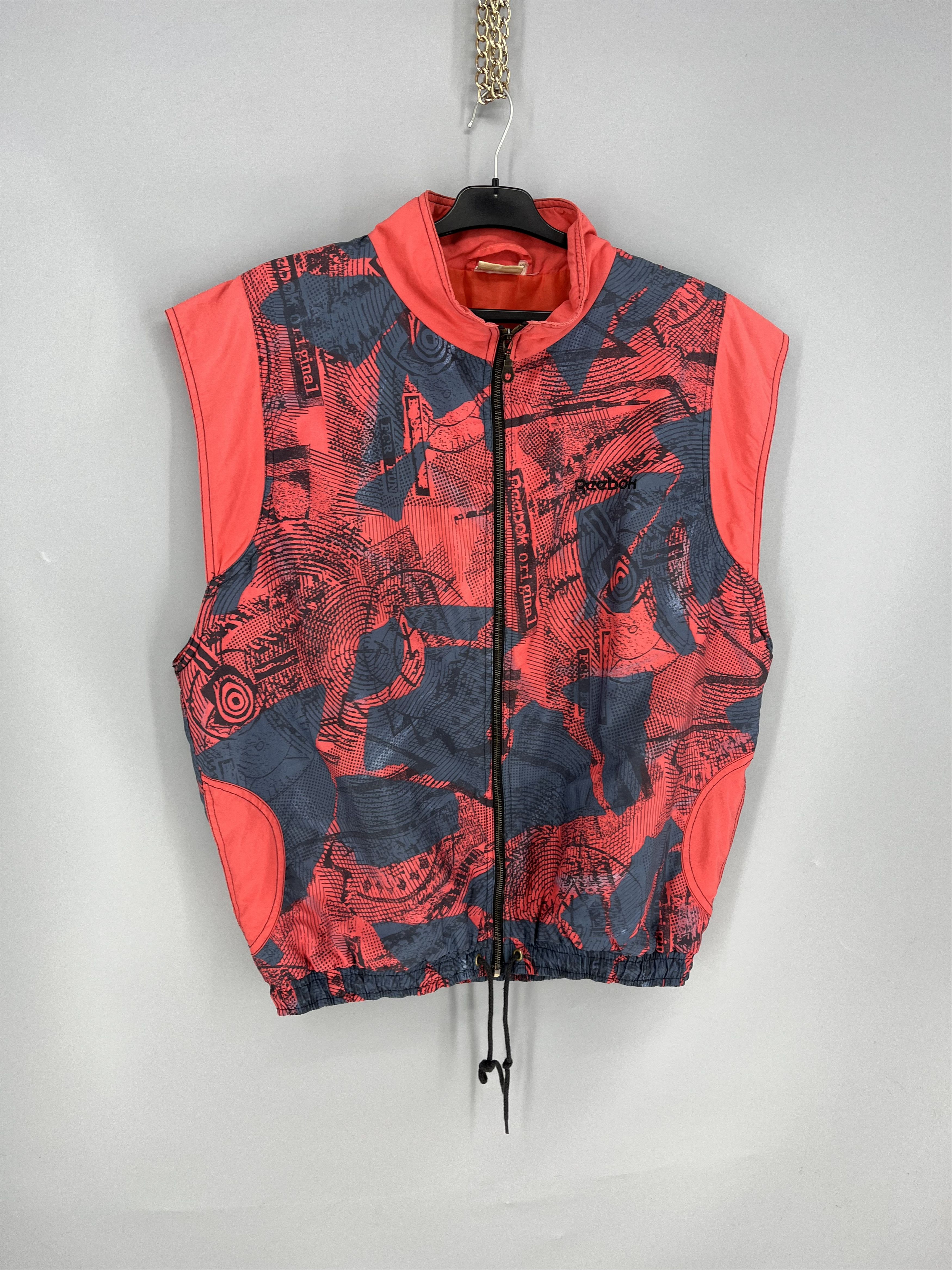 Reebok Vintage 90s Reebok Vest Mens M Neon Graphic Print Full Zip Size US M / EU 48-50 / 2 - 2 Thumbnail