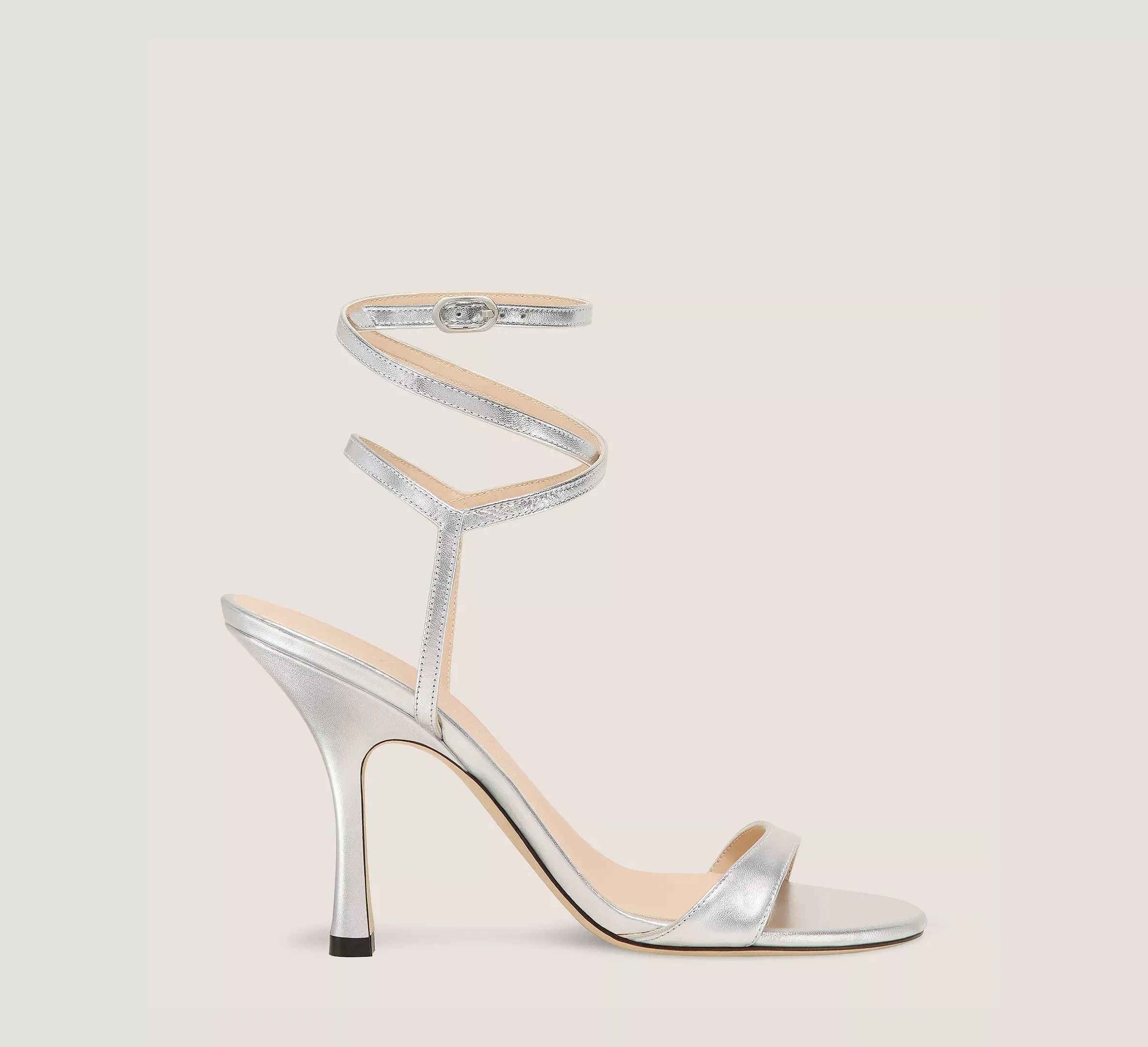 os11x0126 Nudist Wrap Sandals in Silver