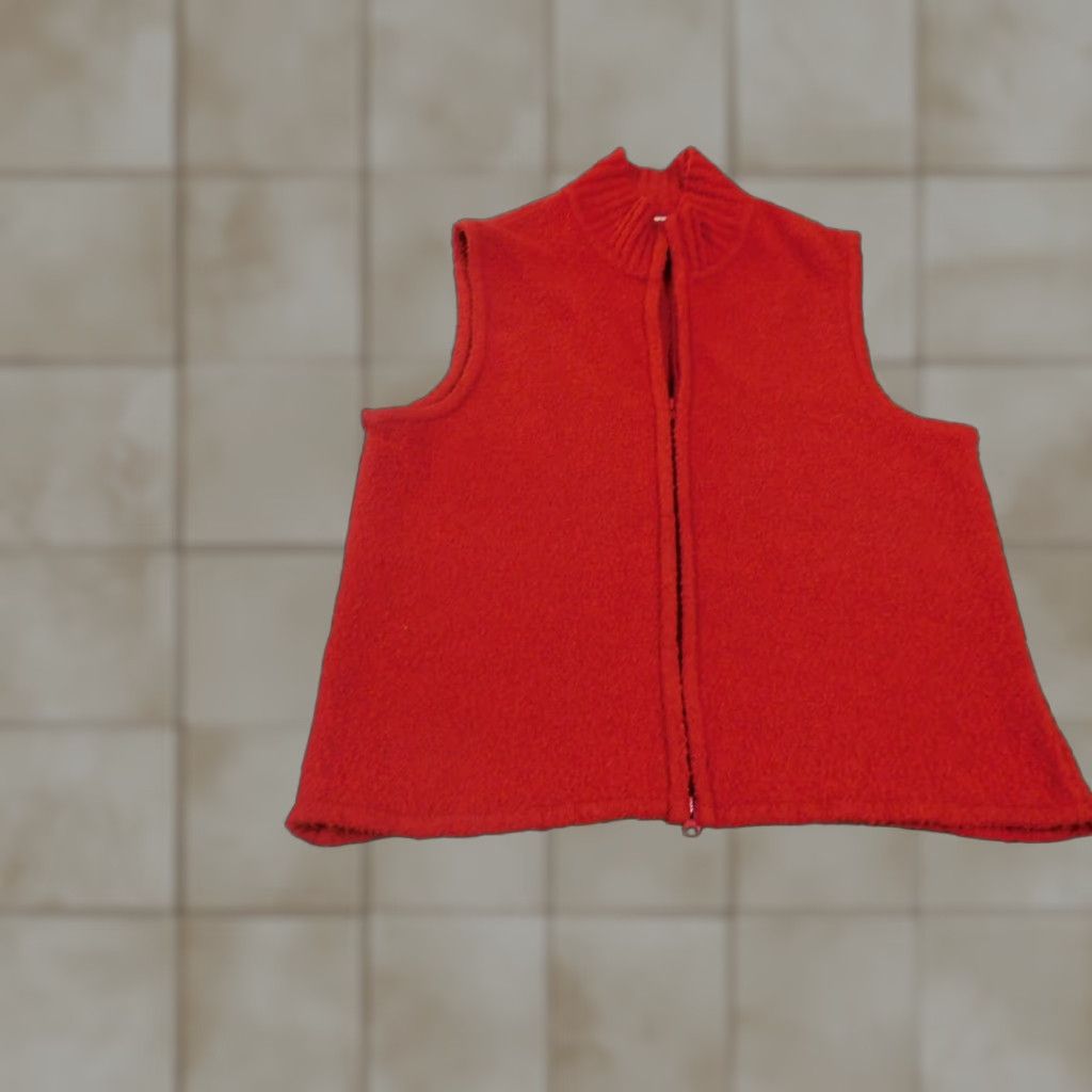 Coldwater Creek Coldwater Creek Vest Sweater L Red Wool Sleeveless Mock Neck Casual Women Classic 90s American Size L / US 10 / IT 46 - 1 Thumbnail