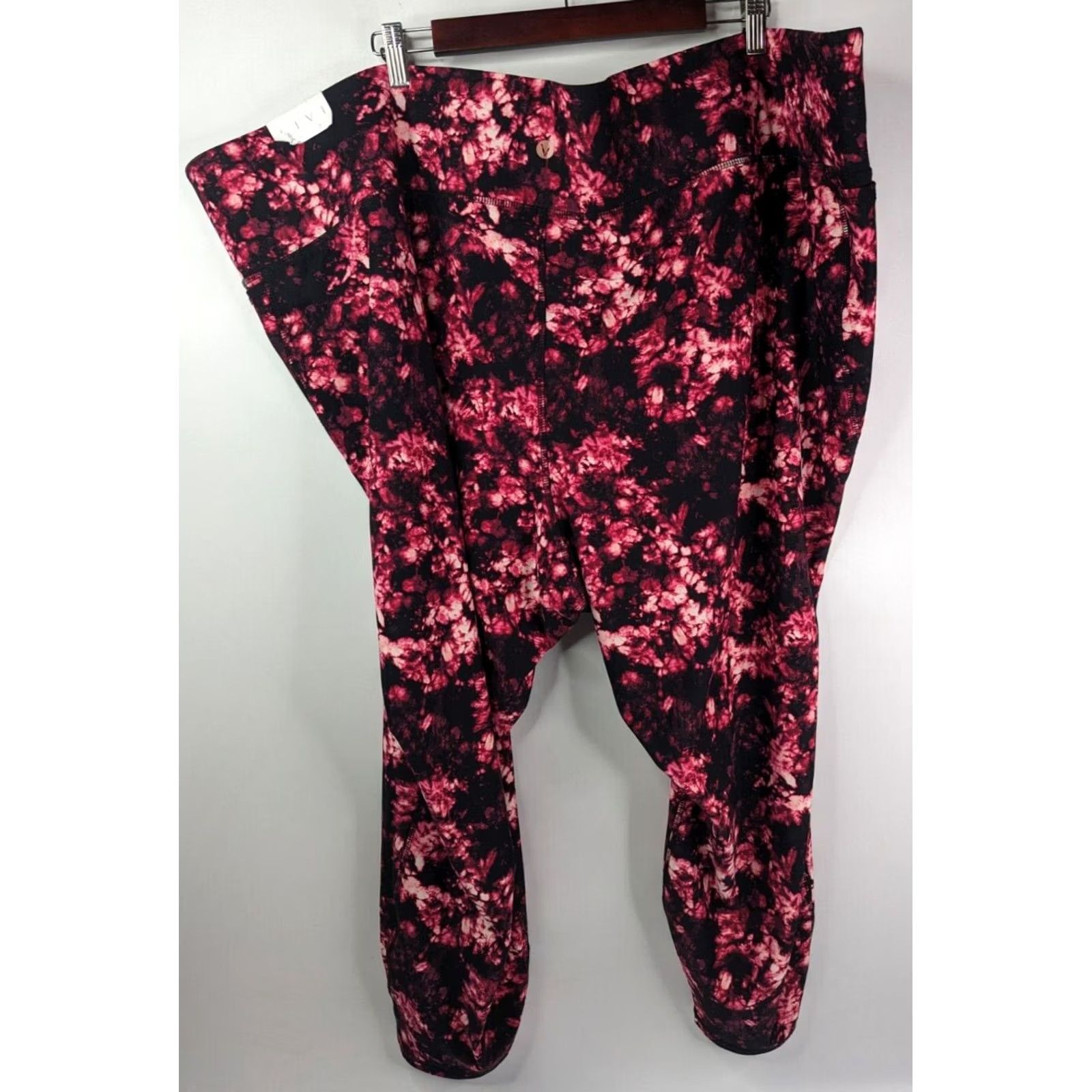 Vintage LIVI Active High-Rise Wicking Shibori Legging 38/40 Red Women Plus XS-Plus? 38/40 Size 26" / US 2 / IT 38 - 3 Thumbnail