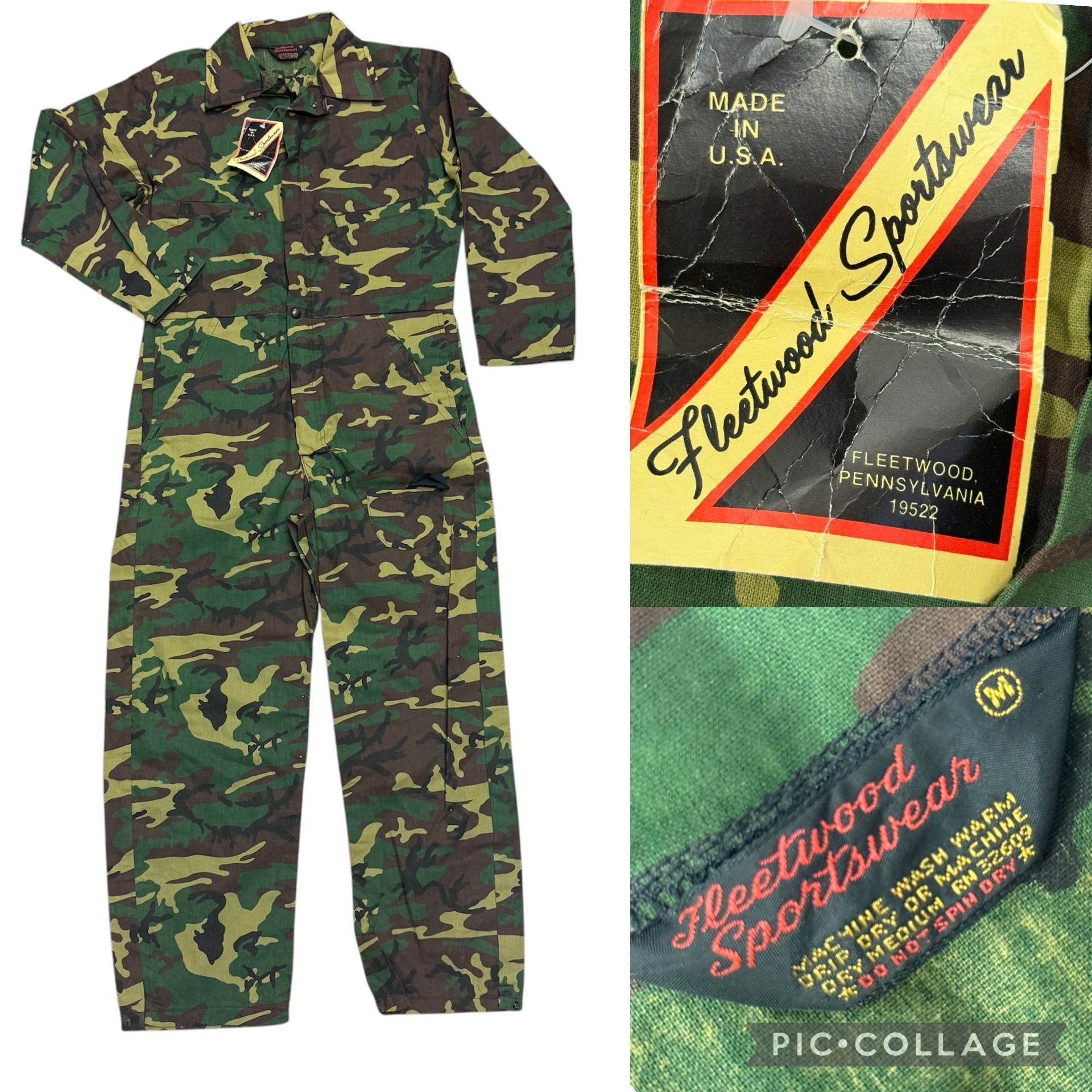 Other NWT Vtg Fleetwood Sportswear CAMOUFLAGE Hunting Coveralls Size US 38 / EU 54 - 1 Thumbnail