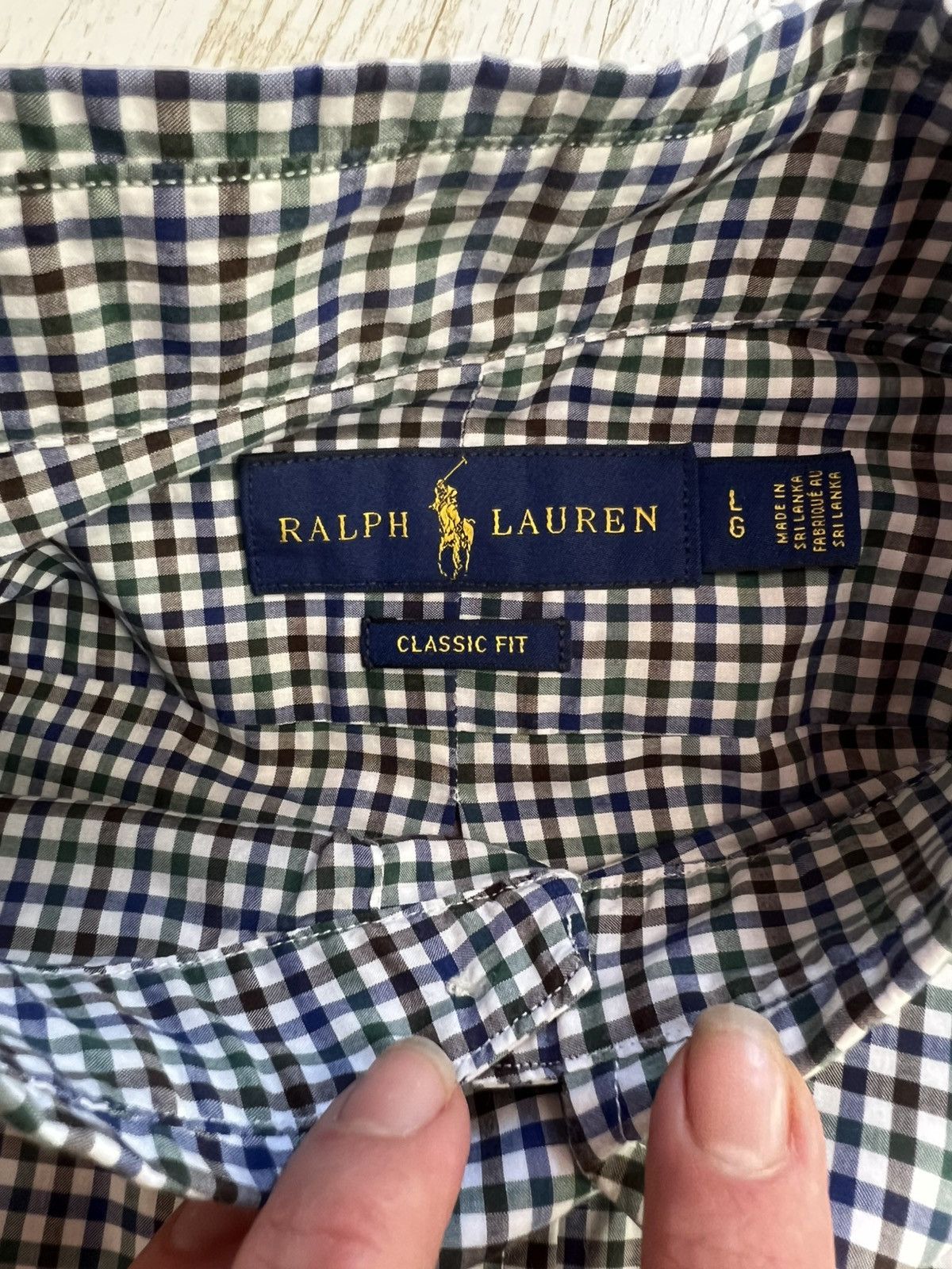 Ralph Lauren Ralph Lauren Classic Fit Plaid Shirt Blue Green Black Cotton Size US L / EU 52-54 / 3 - 7 Thumbnail