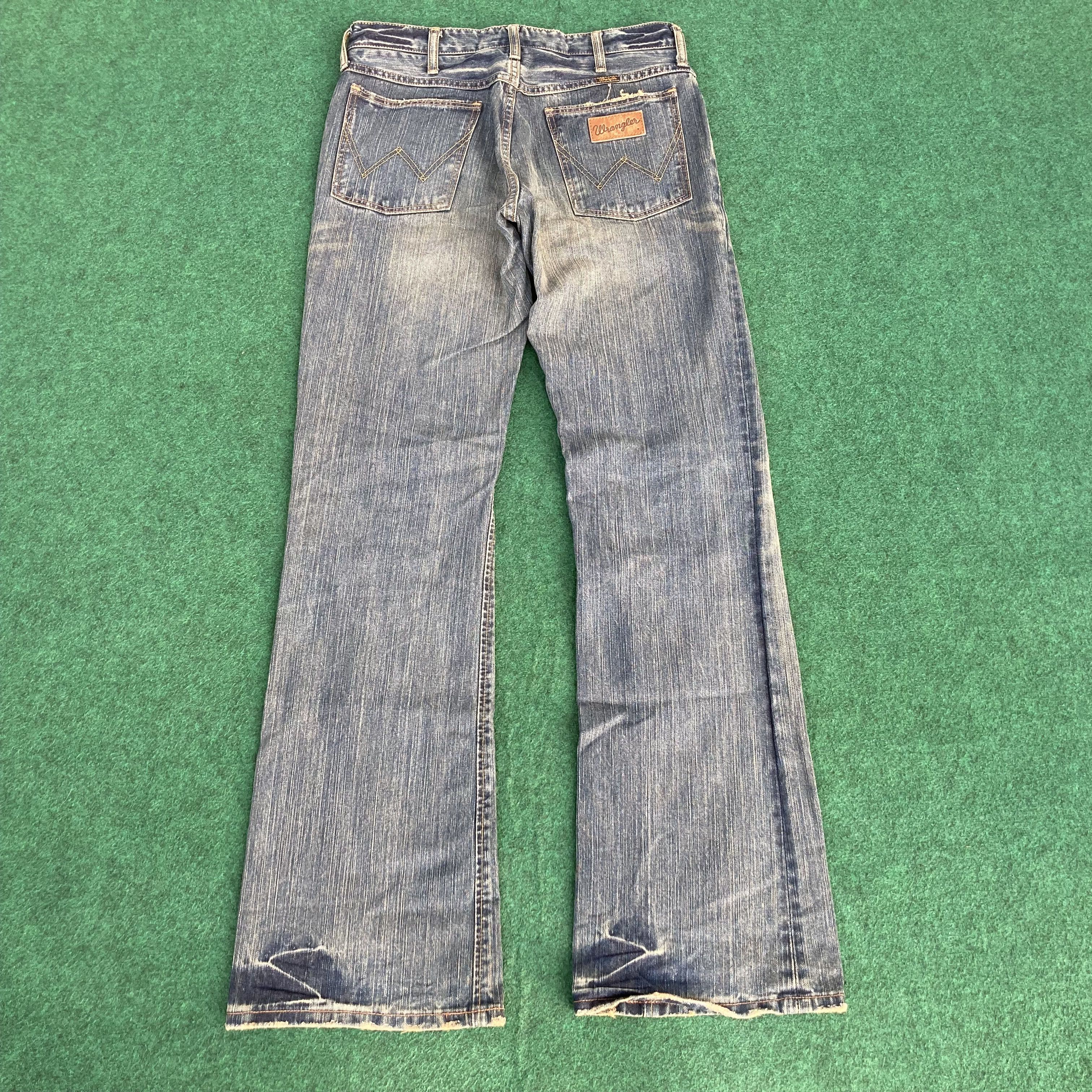 Vintage × Wrangler Vtg Wrangler Blue Denim Flare 90s Bootcut Jeans Size US 31 - 9 Thumbnail