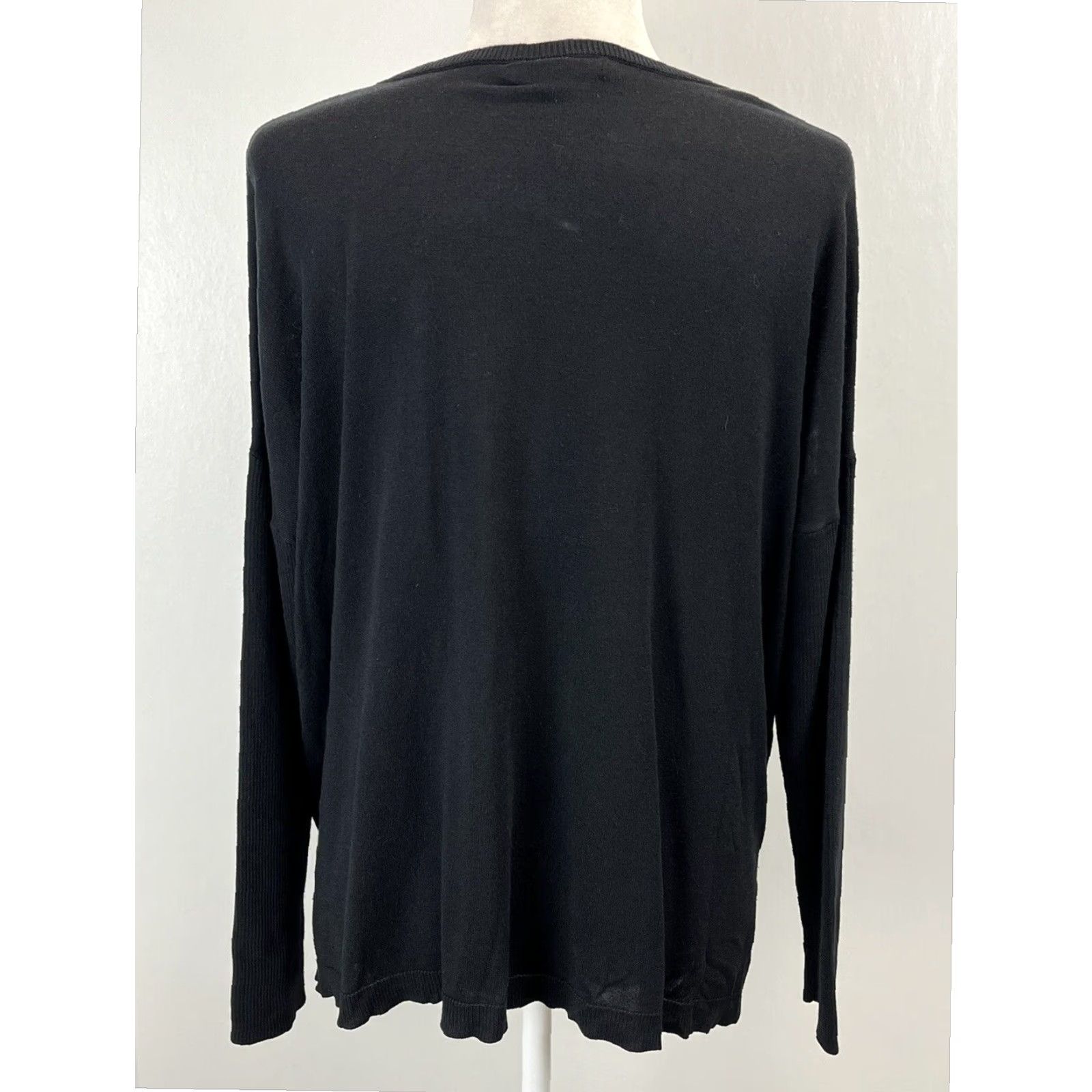 Ralph Lauren Lauren Ralph Lauren Silk Blend Sweater Large Black Lightweight Long Sleeve Womens Size L / US 10 / IT 46 - 3 Thumbnail