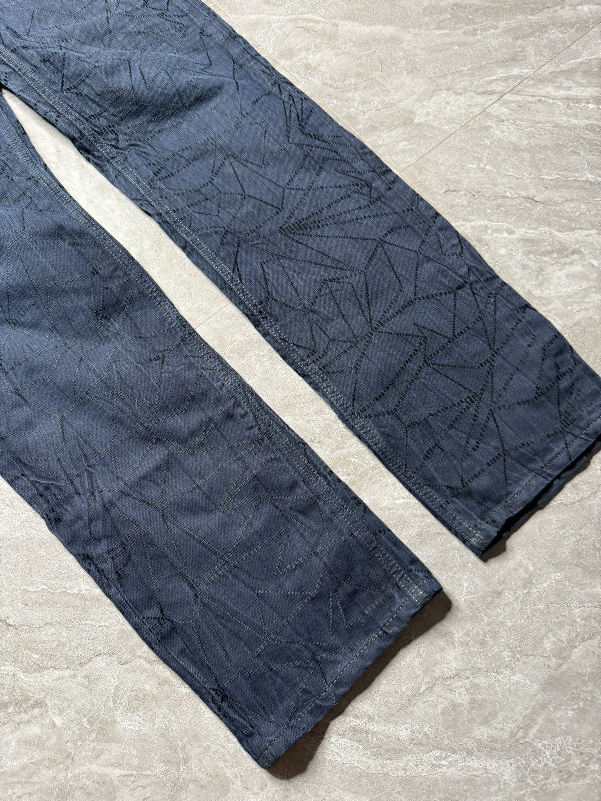 Issey Miyake IsseyMiyakeMen A/W15 Indigo Dyed 3D stitching Pattern Jeans Size US 33 - 4 Thumbnail