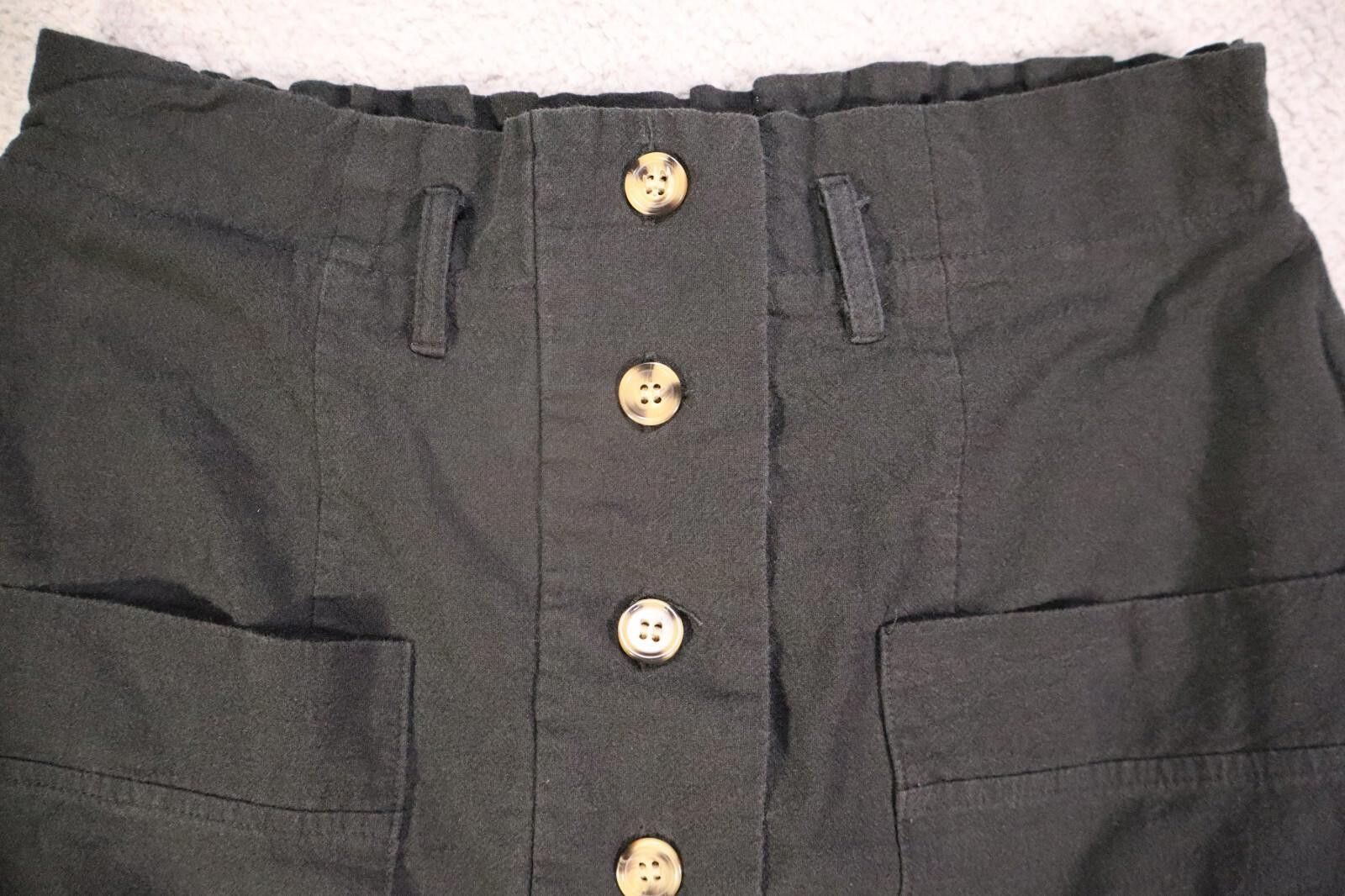 Other Hesperus Black Cotton Linen Button Skirt Sz Large Size 36" / US 14 / IT 50 - 4 Thumbnail