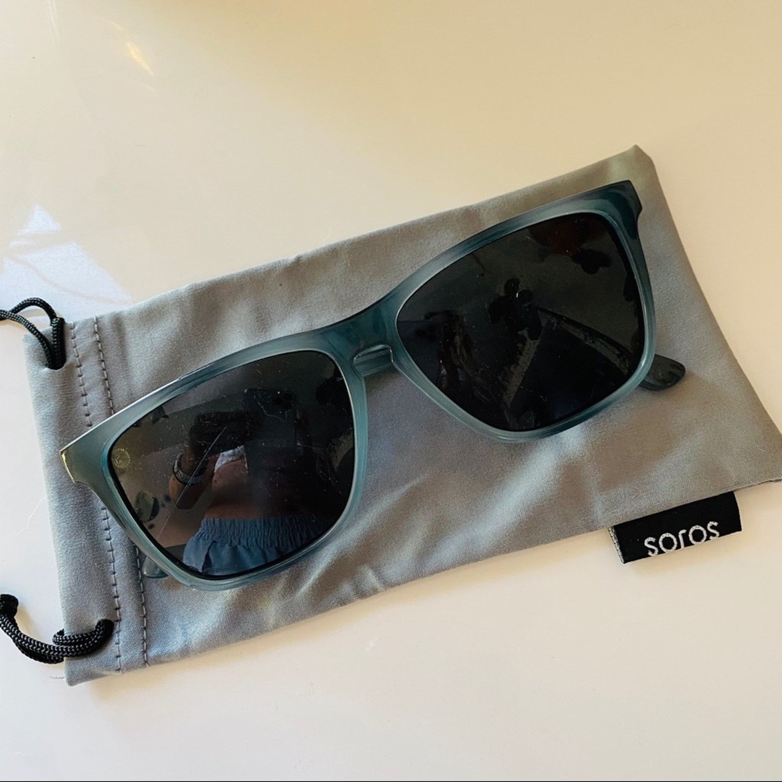 Nordstrom KNOCKAROUND Blue Plastic Black Lens Sunglasses Wayfarer Size ONE SIZE - 6 Thumbnail
