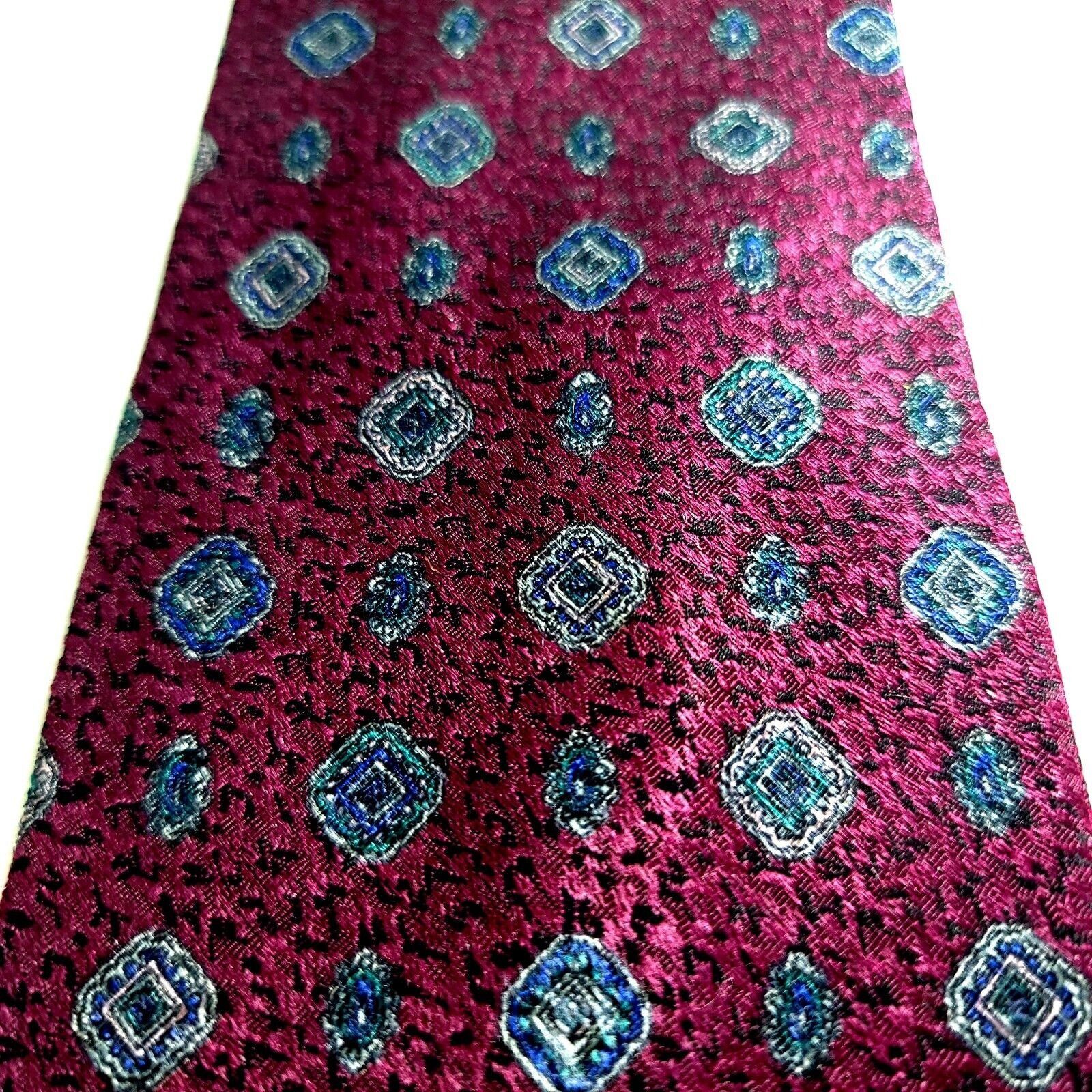 Designer Marshall Field's Purple Metallic Woven Blue Geometric Abstra Size ONE SIZE - 2 Thumbnail