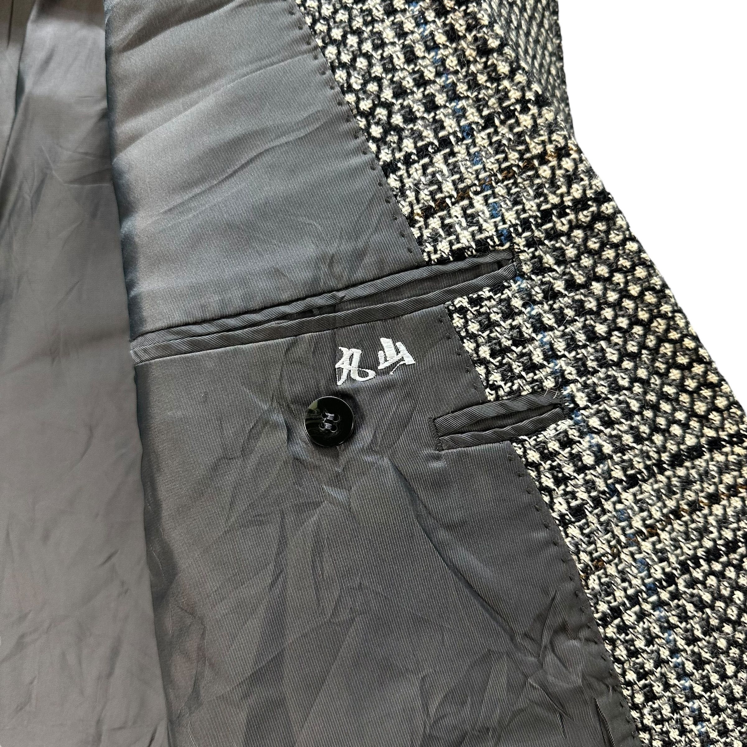 Burberry BURBERRYS Honeycomb Houndstooth Pattern Wool Blazer A43-0991 Size 44R - 8 Thumbnail