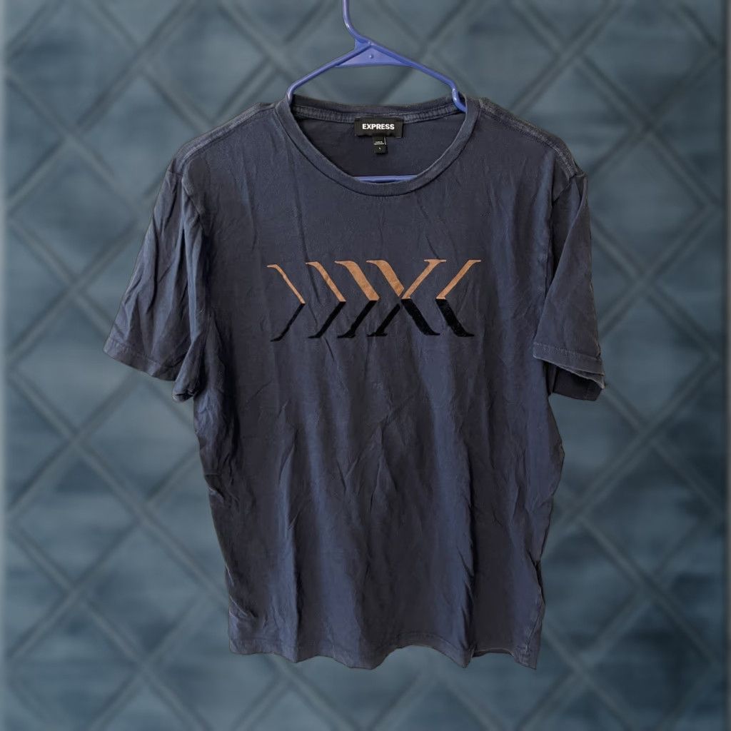 Express Express Graphic Logo T-Shirt Blue Short Sleeve Crew Neck Large Men Size US L / EU 52-54 / 3 - 1 Thumbnail