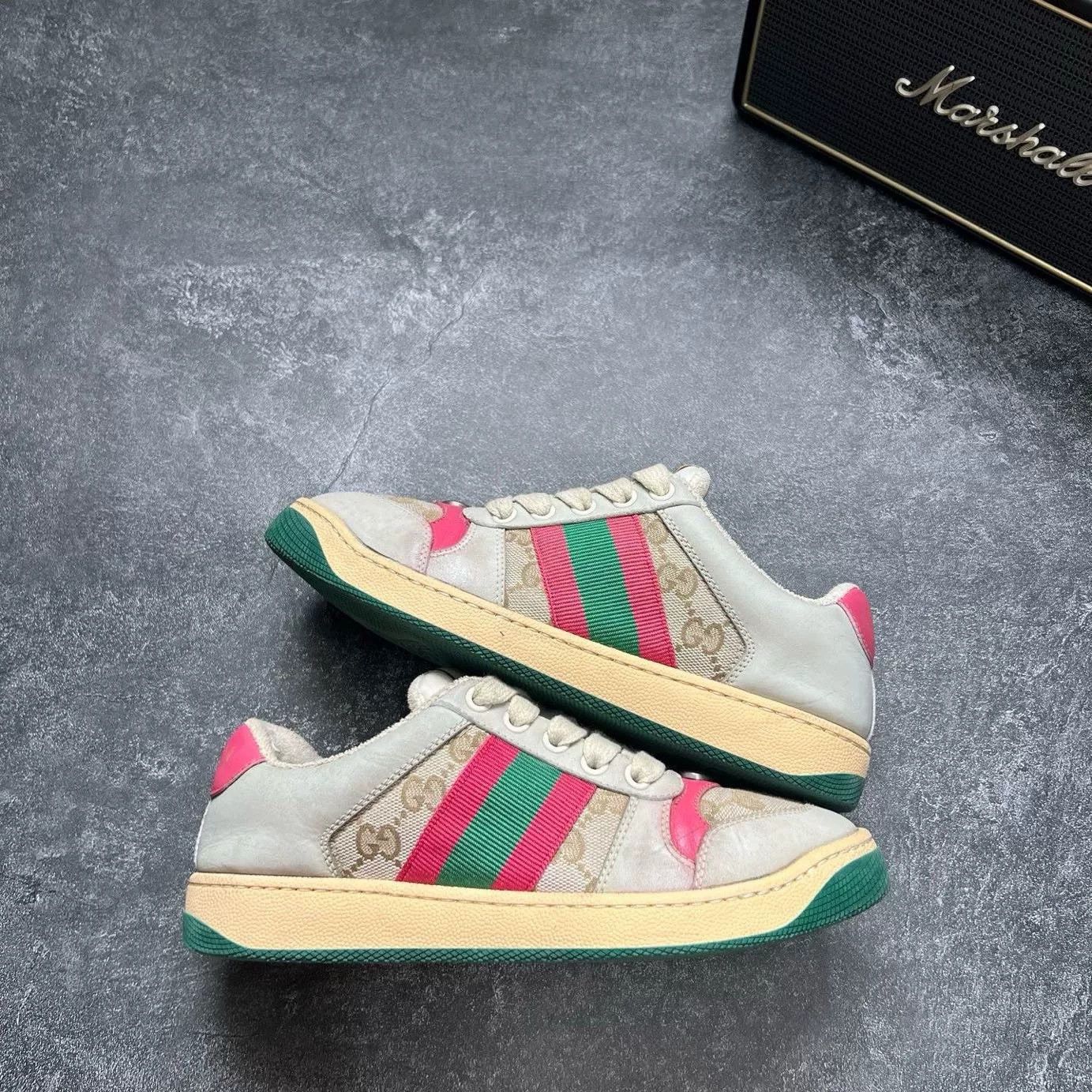 Gucci Gucci Pink Lowtop Sneakers 37 Women Size US 6.5 / IT 36.5 - 1 Thumbnail
