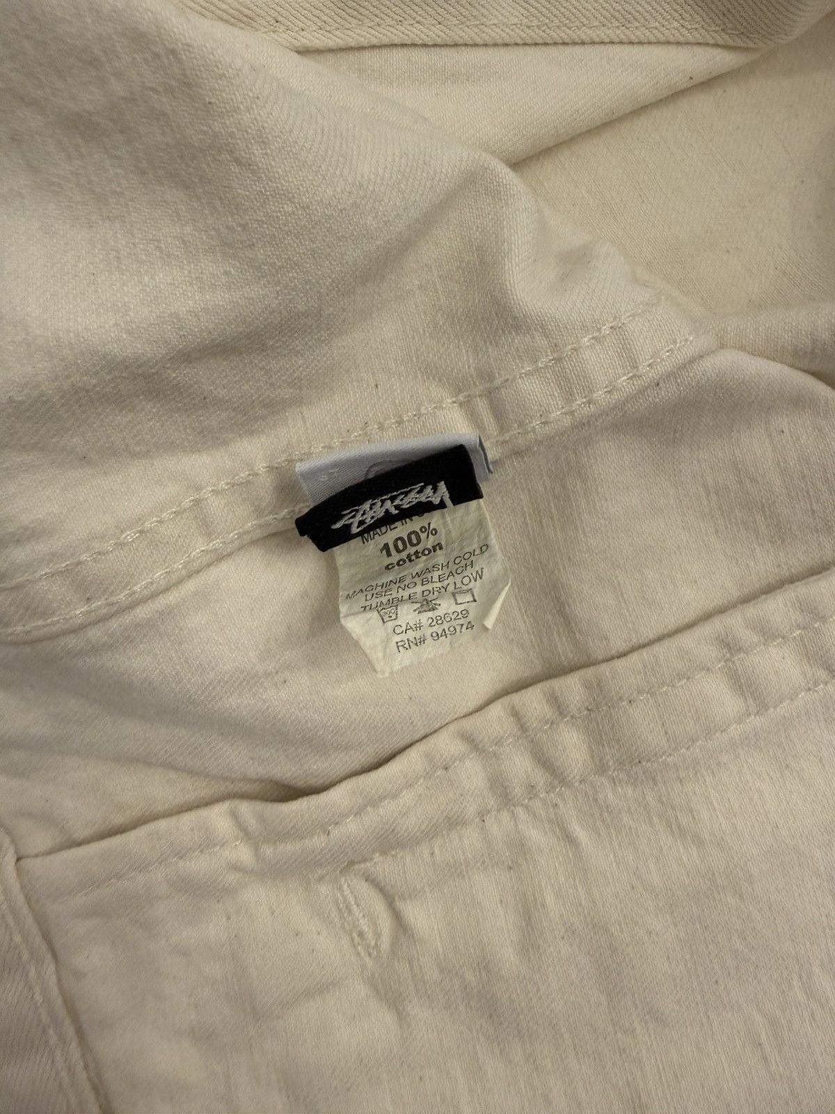 Stussy Stüssy Lined Denim Trucker Jacket Natural Cream Size Large Size US L / EU 52-54 / 3 - 2 Thumbnail