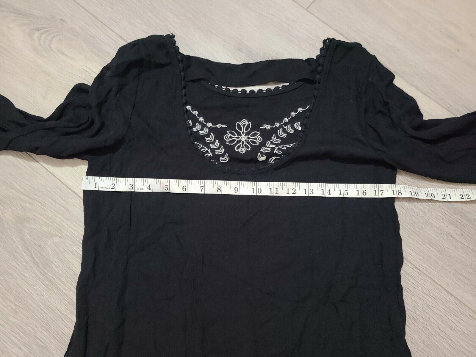 Designer Exhilaration Dress Medium Black White Embroidered Long Size M / US 6-8 / IT 42-44 - 6 Thumbnail