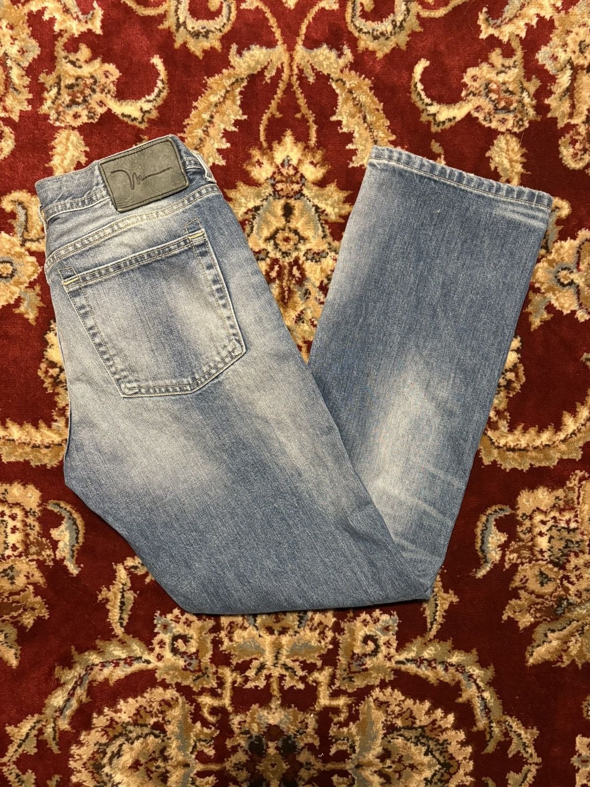 Marc Anthony Marc Anthony Distressed Slim Fit Blue Jeans Size US 33 - 3 Thumbnail