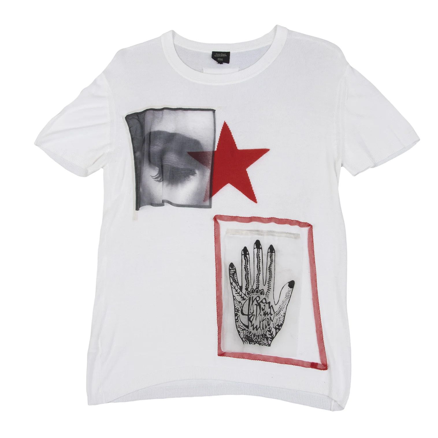 Jean Paul Gaultier Star Jacquard Knit Top in Off-White with Flaws Size US M / EU 48-50 / 2 - 1 Thumbnail