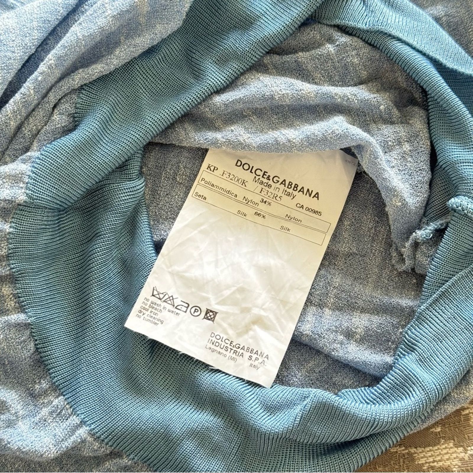 Dolce & Gabbana Dolce & Gabbana Sky Blue V-Neck Top, Size 38 Size XS / US 0-2 / IT 36-38 - 9 Thumbnail