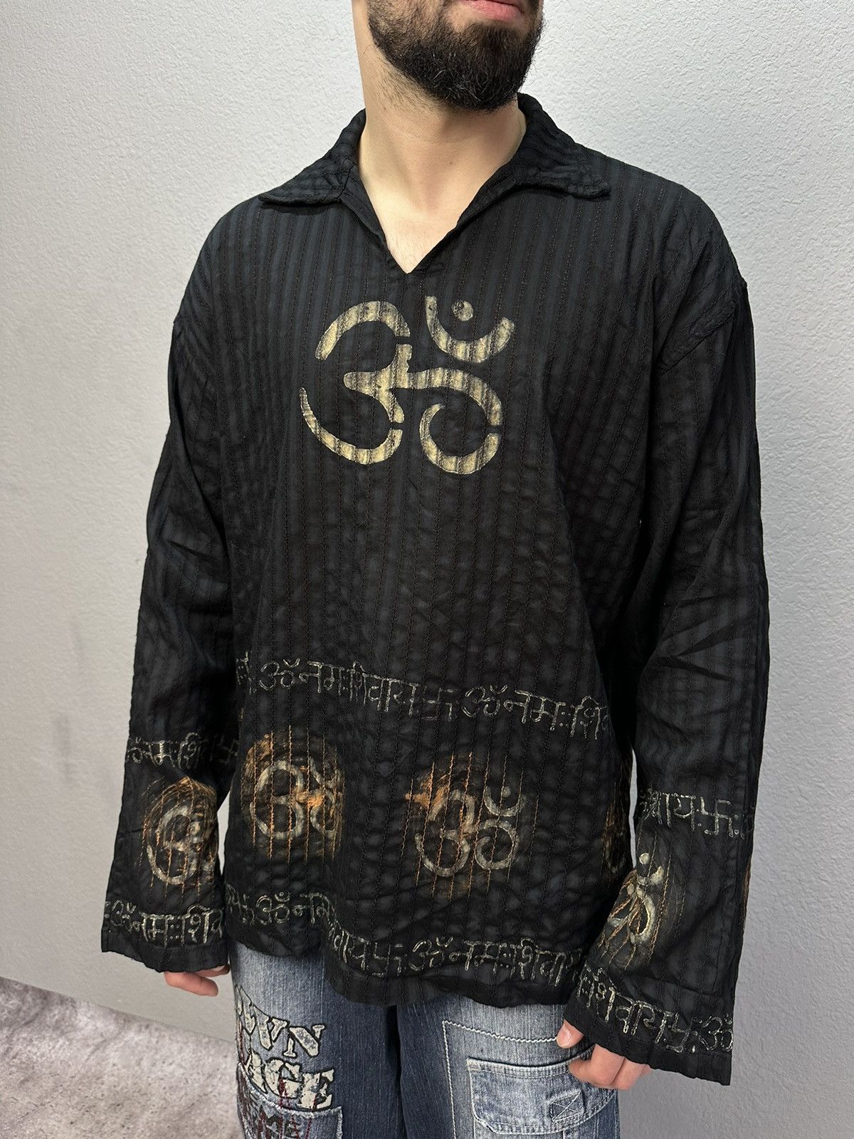 Japanese Brand × Vintage Vintage Avant Garde Long Sleeve Distressed Y2K Archival Punk Size US L / EU 52-54 / 3 - 5 Thumbnail