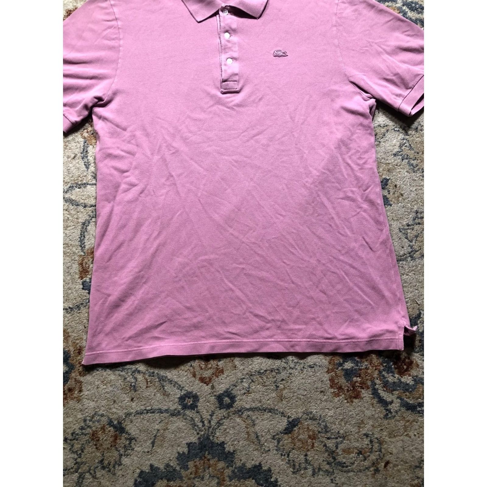 Lacoste Lacoste Polo Shirt Mens XL Pink Pique Short Sleeve Crocodile Logo Embroidered Size US XL / EU 56 / 4 - 5 Thumbnail