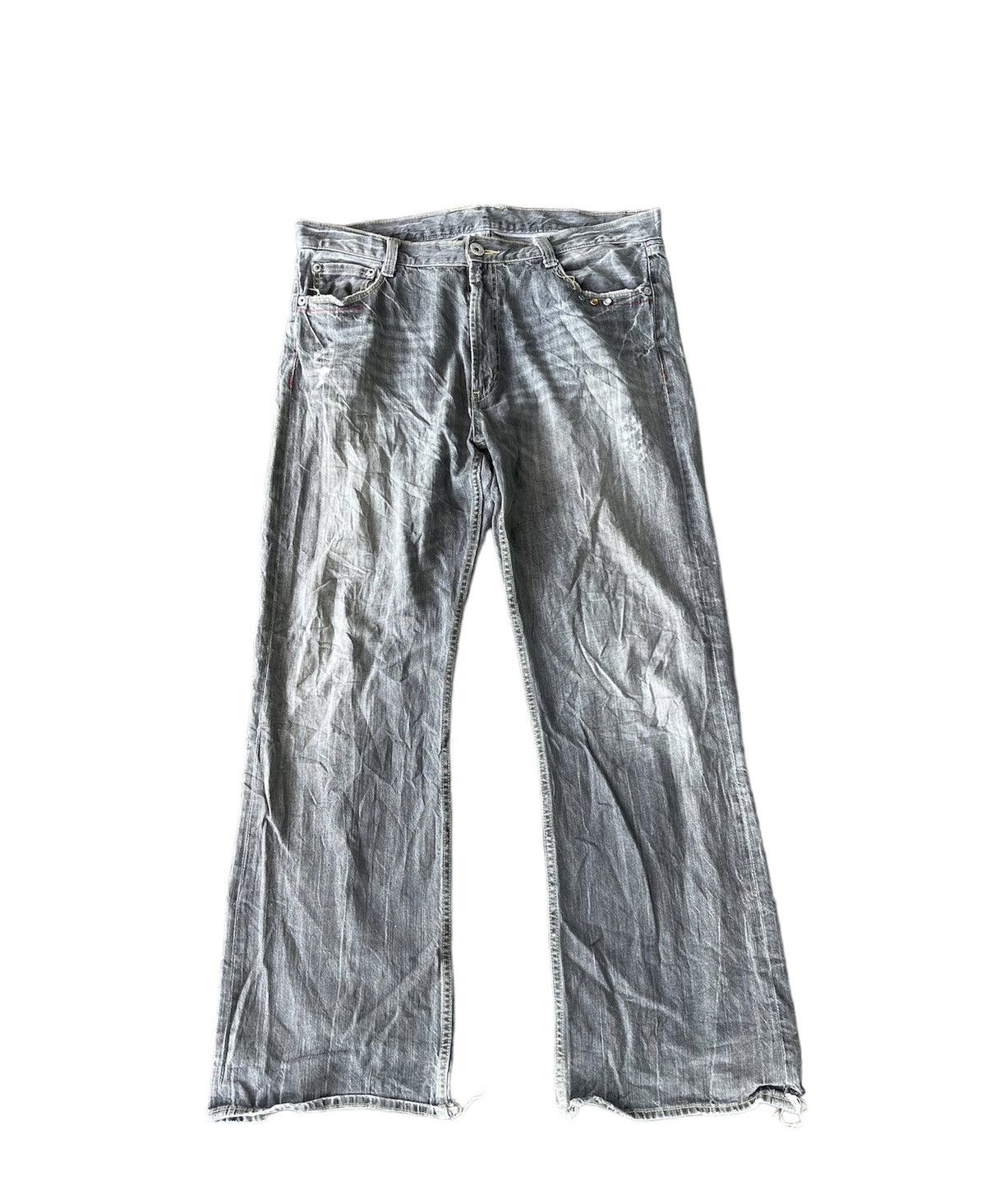 If Six Was Nine JAPANESE VINTAGE BOOTCUT DISTRESSED FADED BAGGY JEANS Size US 37 - 2 Thumbnail