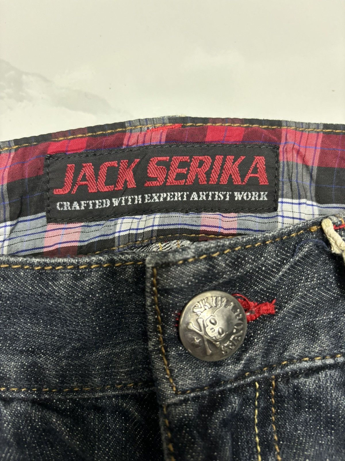 If Six Was Nine 🔥JACK SERIKA SKULL BONES FLARE JEANS DISTRESSED Size US 30 / EU 46 - 9 Thumbnail