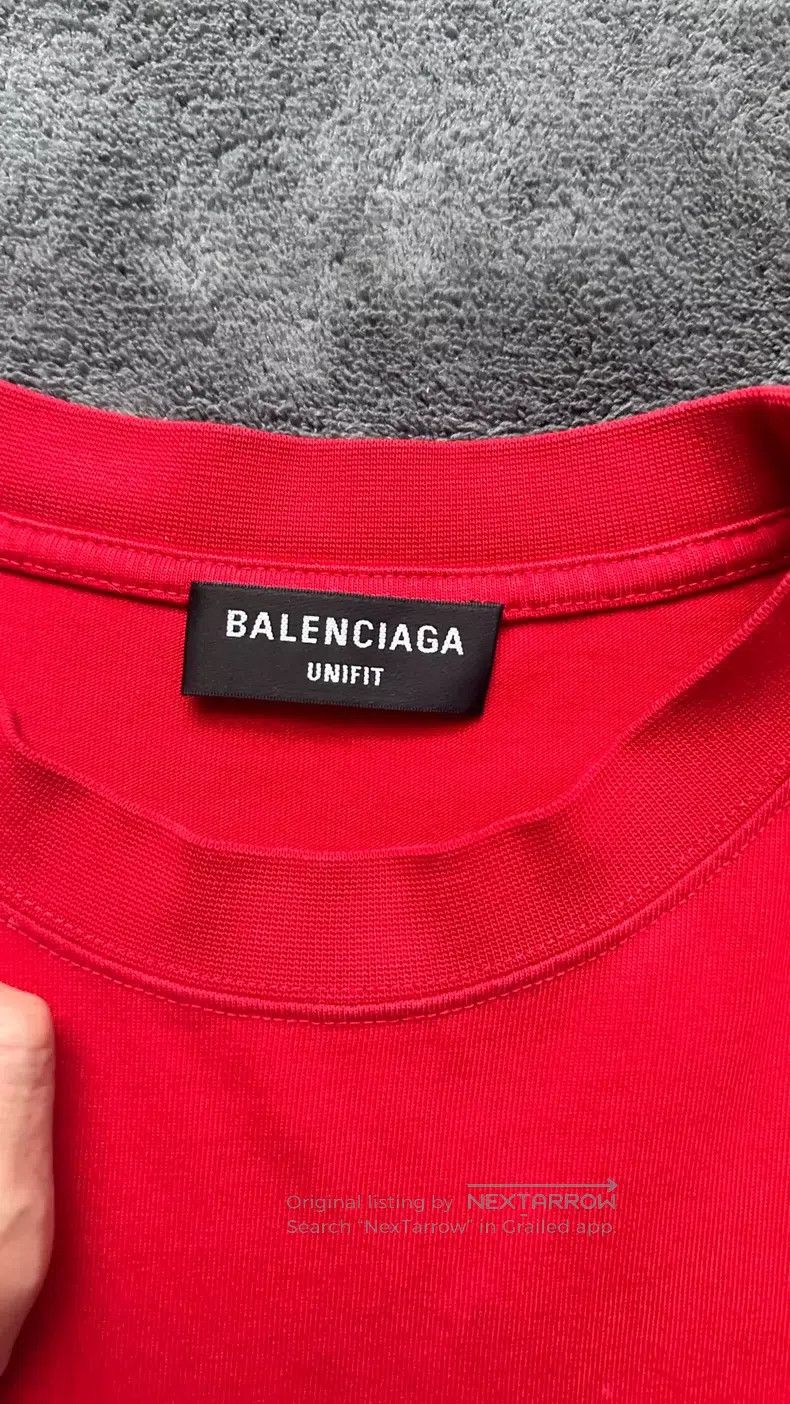 Balenciaga Balenciaga Short-sleeved red jelly graffiti dissolves logo Size US M / EU 48-50 / 2 - 3 Thumbnail