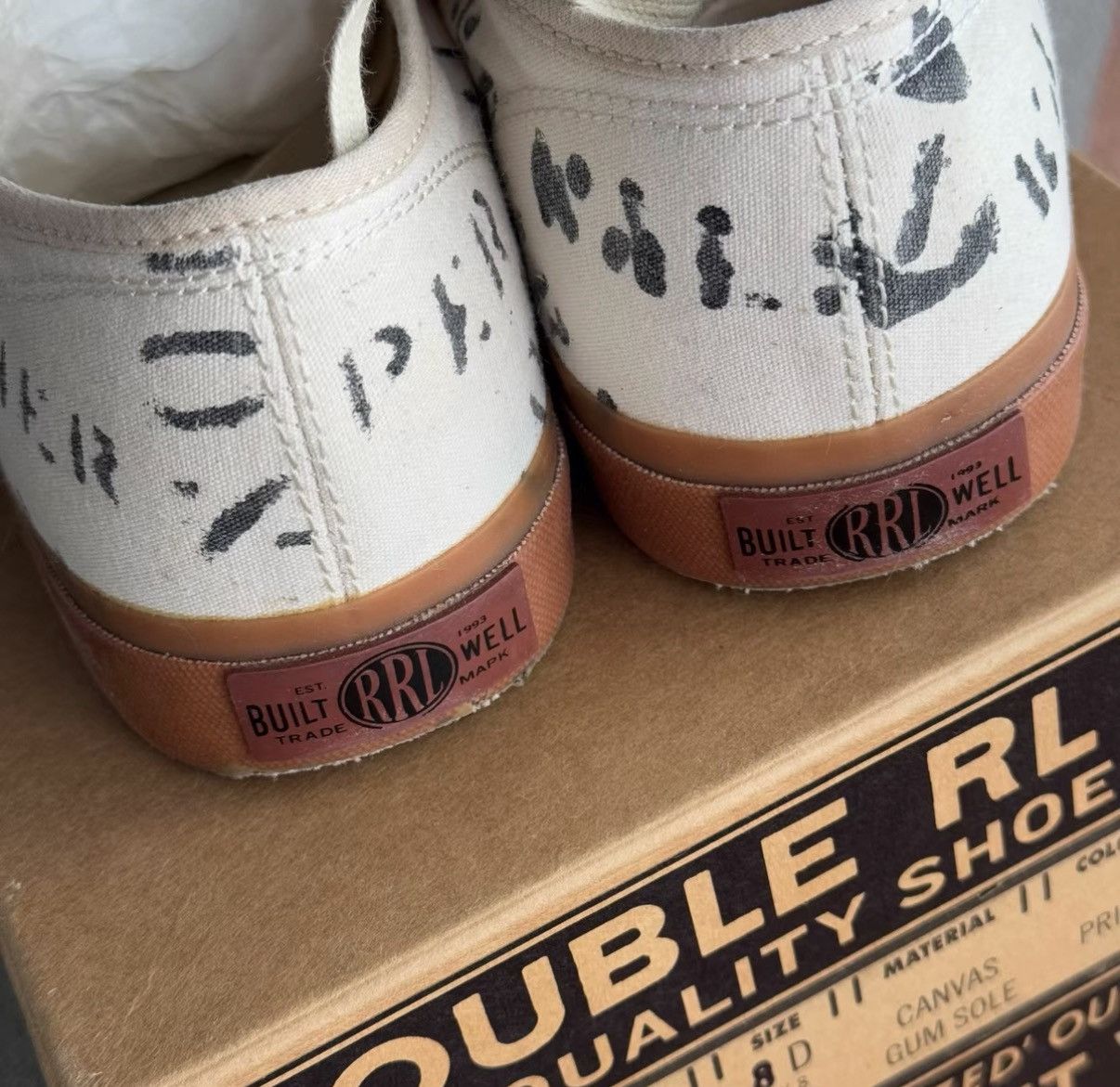 RRL Ralph Lauren RRL Ralph Lauren Double RL Oil Print Canvas Shoes K22 Size US 8 / EU 41 - 4 Thumbnail