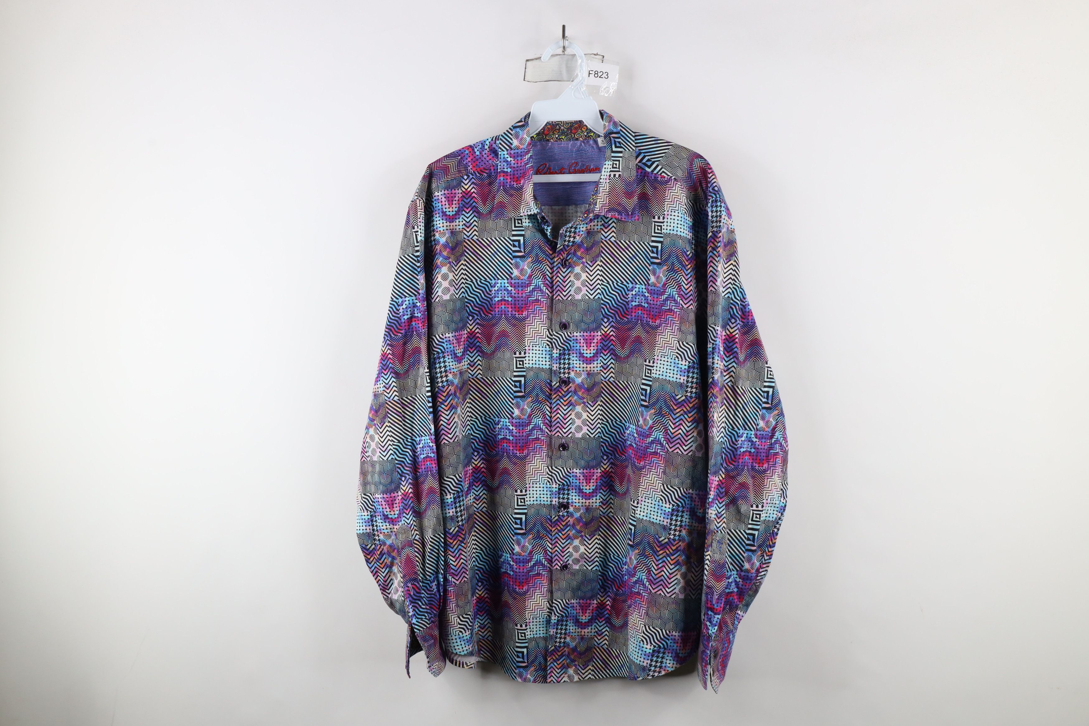Robert Graham × Vintage Robert Graham Trippy Flip Cuff Collared Button Shirt Size US XL / EU 56 / 4 - 1 Thumbnail