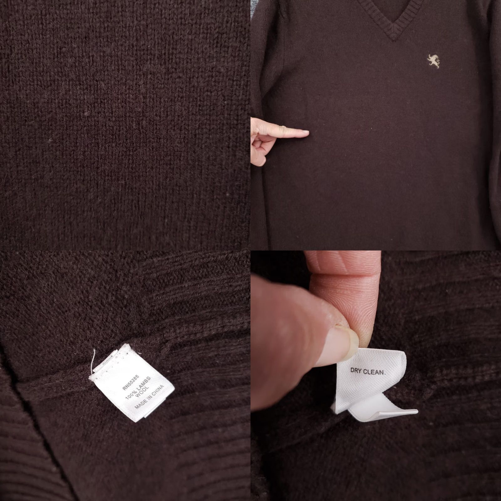 Express Express Sweater Mens L Brown Lambswool Pullover V Neck Long Sleeve Knitted Size US L / EU 52-54 / 3 - 8 Thumbnail