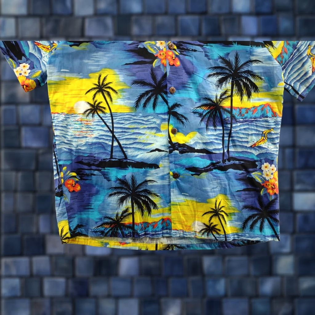 ALOHAS Palmwave Hawaiian Floral Surfing Button Up Shirt XL Men Multicolor Cotton Short Sleeve Aloha Beach New Size US XL / EU 56 / 4 - 1 Thumbnail