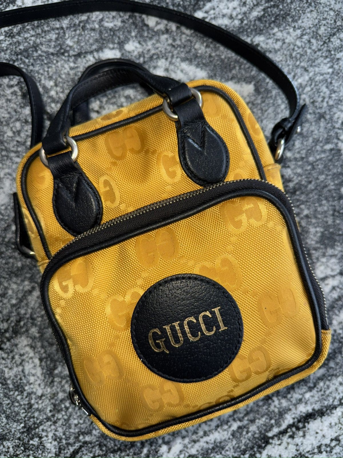 Gucci GUCCI Yellow GG Eco Black Leather Off The Grid Messenger Size ONE SIZE - 1 Thumbnail